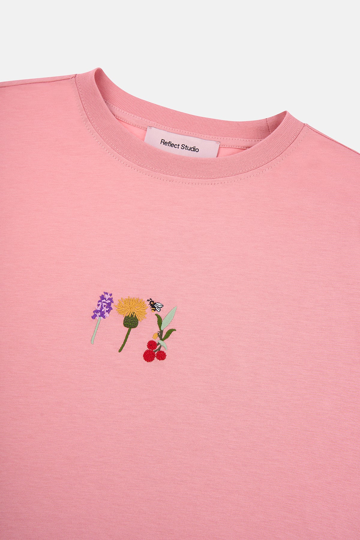 Flowers Lightweight Crop T-Shirt - Pembe