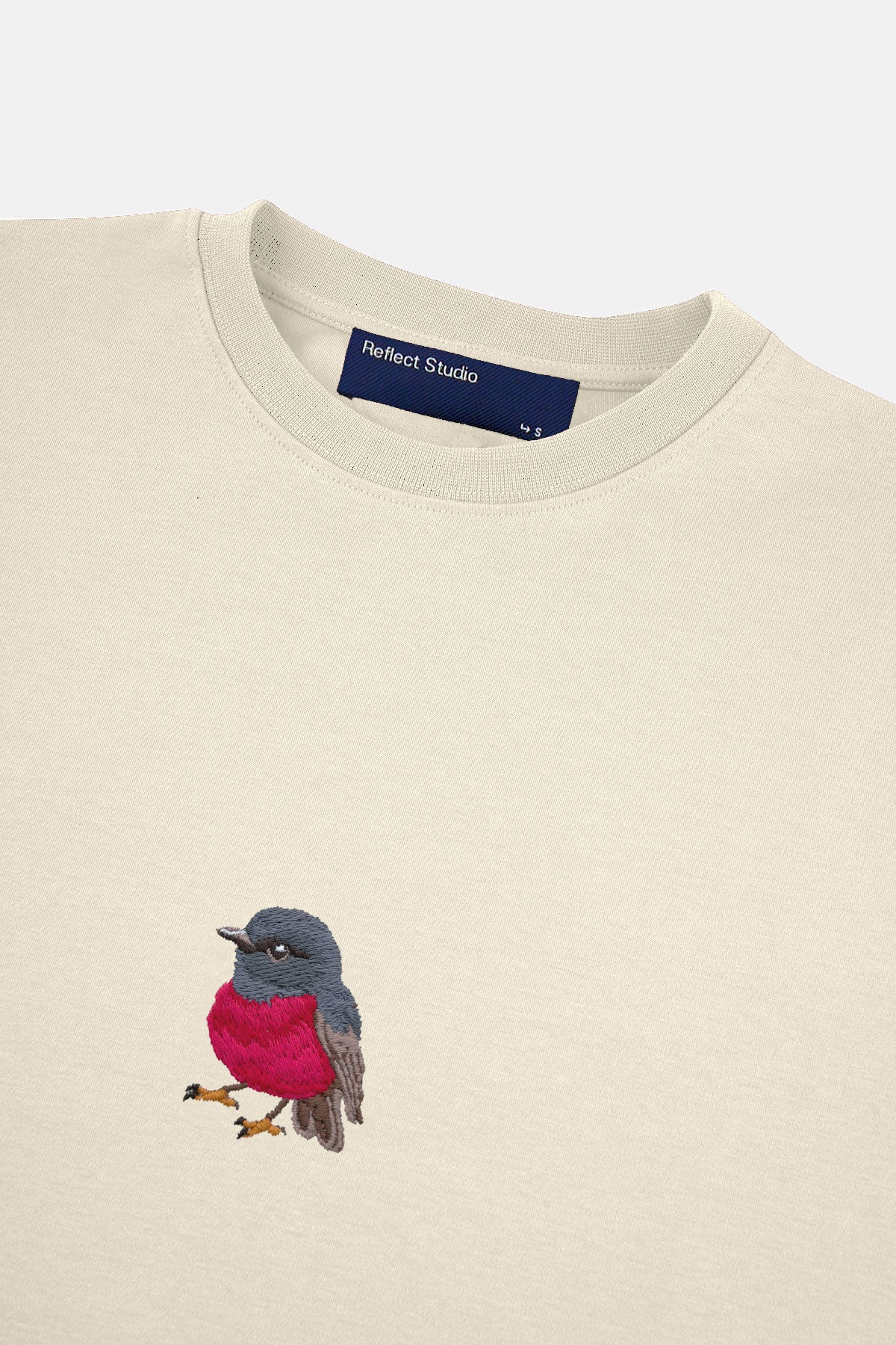 Robin Kuşu Premium T-shirt - Ekru
