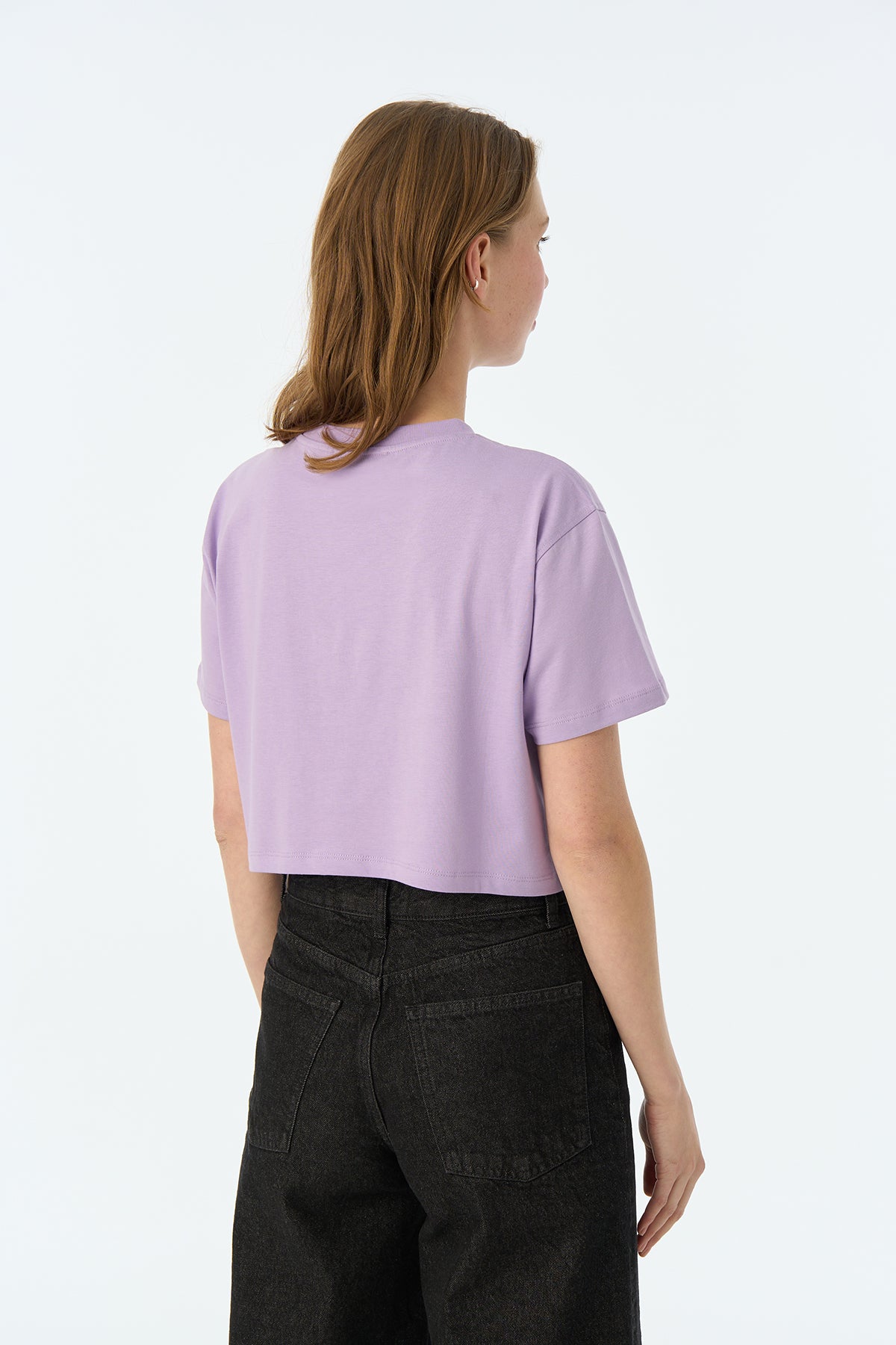 Giant Panda Lightweight Crop T-Shirt - Lila