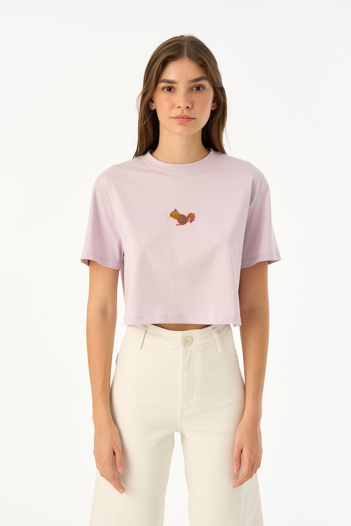 Sincap Light Weight Crop T-Shirt - Lila