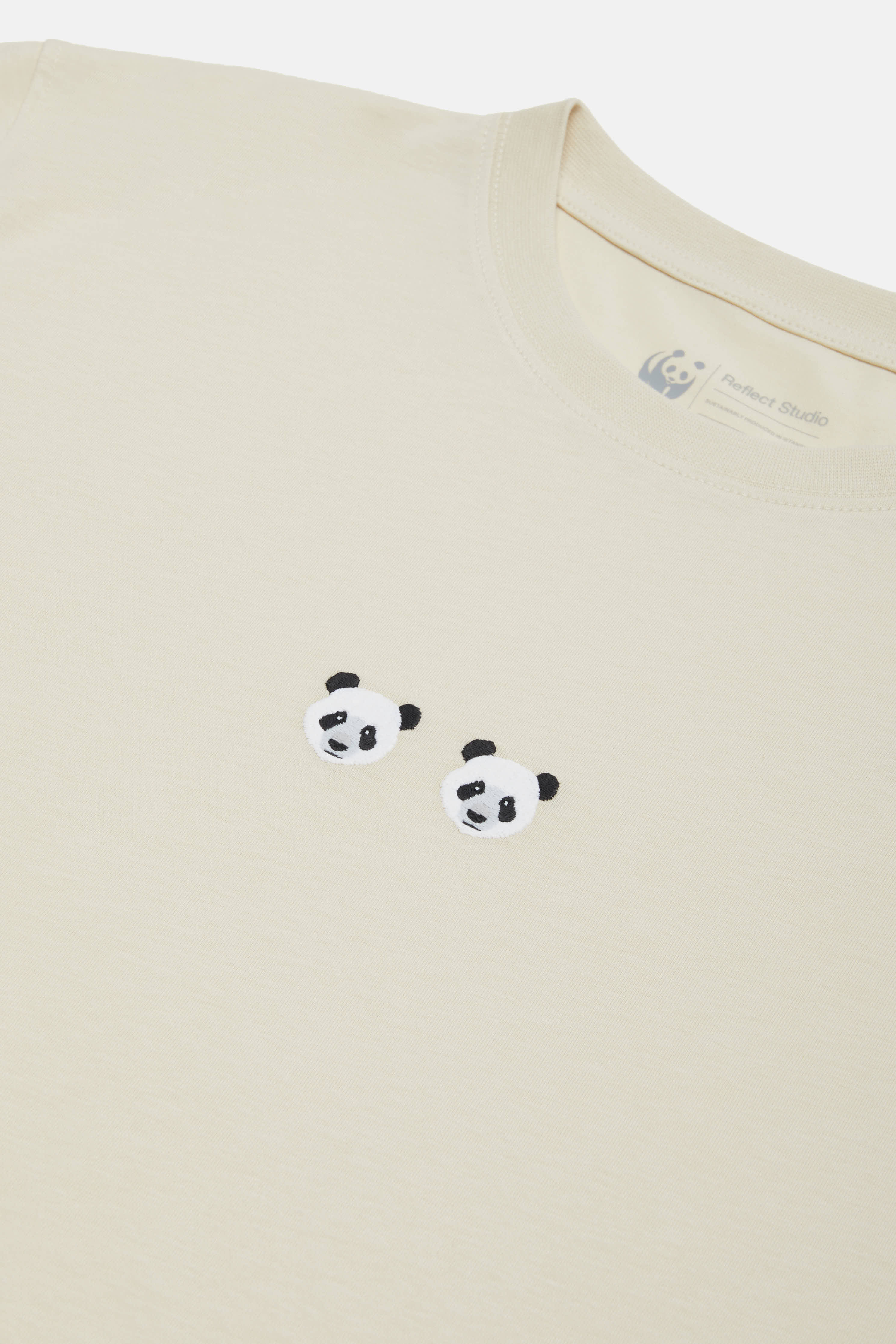 Chi & Chi Panda Lightweight Crop T-Shirt - Parşömen Bej