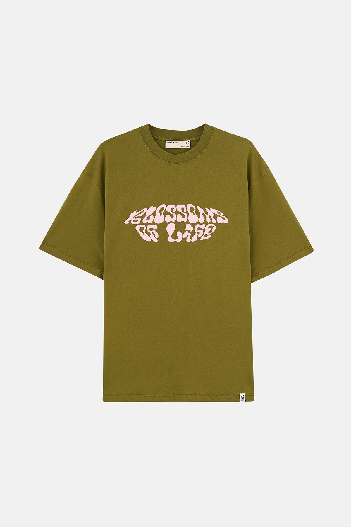 Blossoms Oversiz Lightweight T-Shirt - Haki