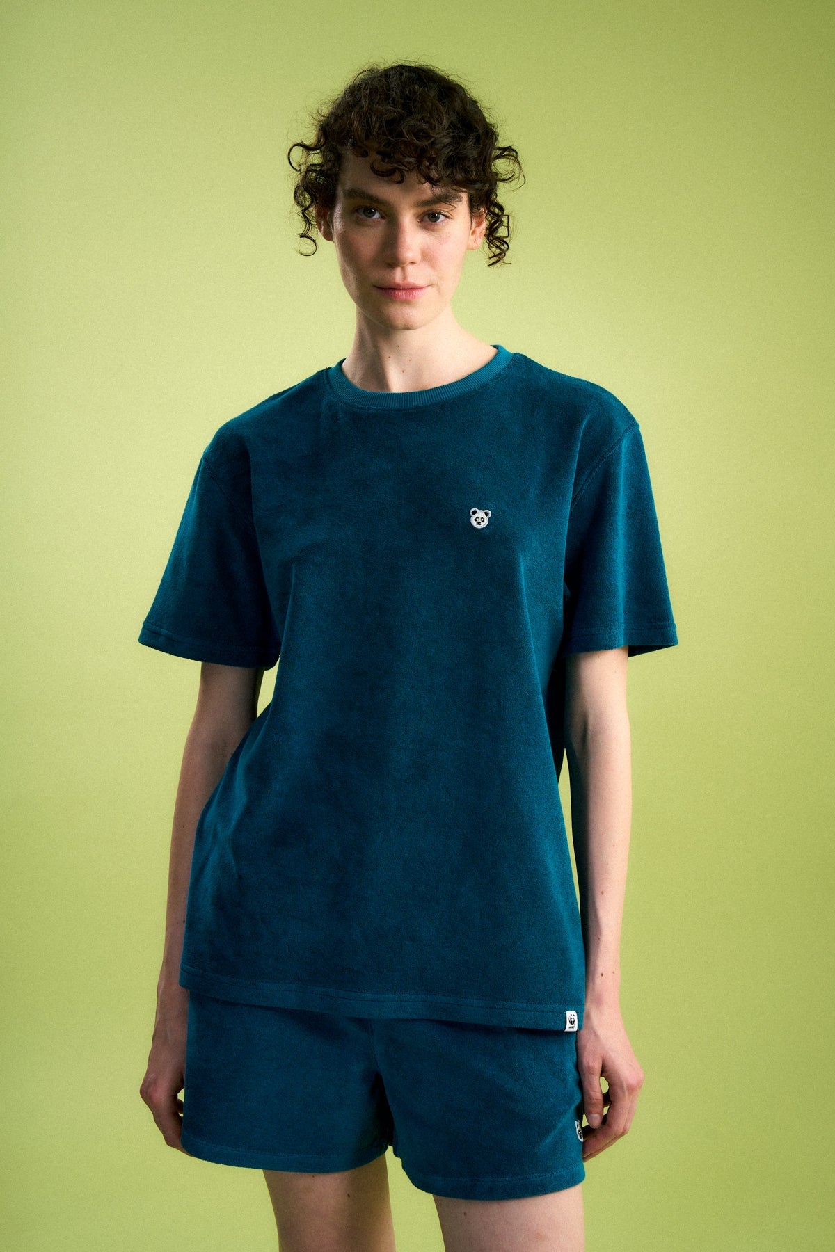 Panda Terry T-Shirt - Petrol Yeşili
