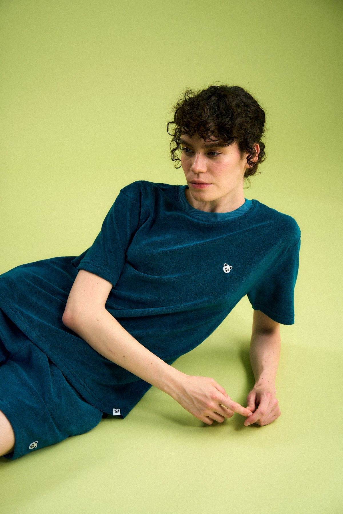 Panda Terry T-Shirt - Petrol Yeşili