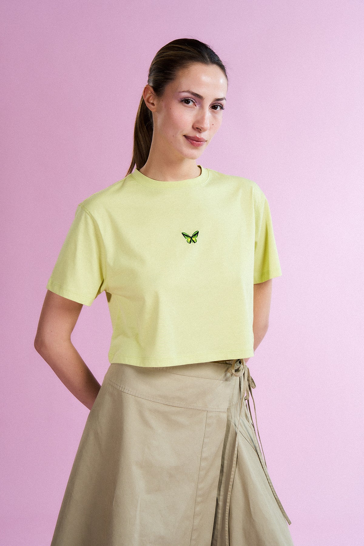 Goliath Lightweight Crop T-shirt - Açık Yeşil