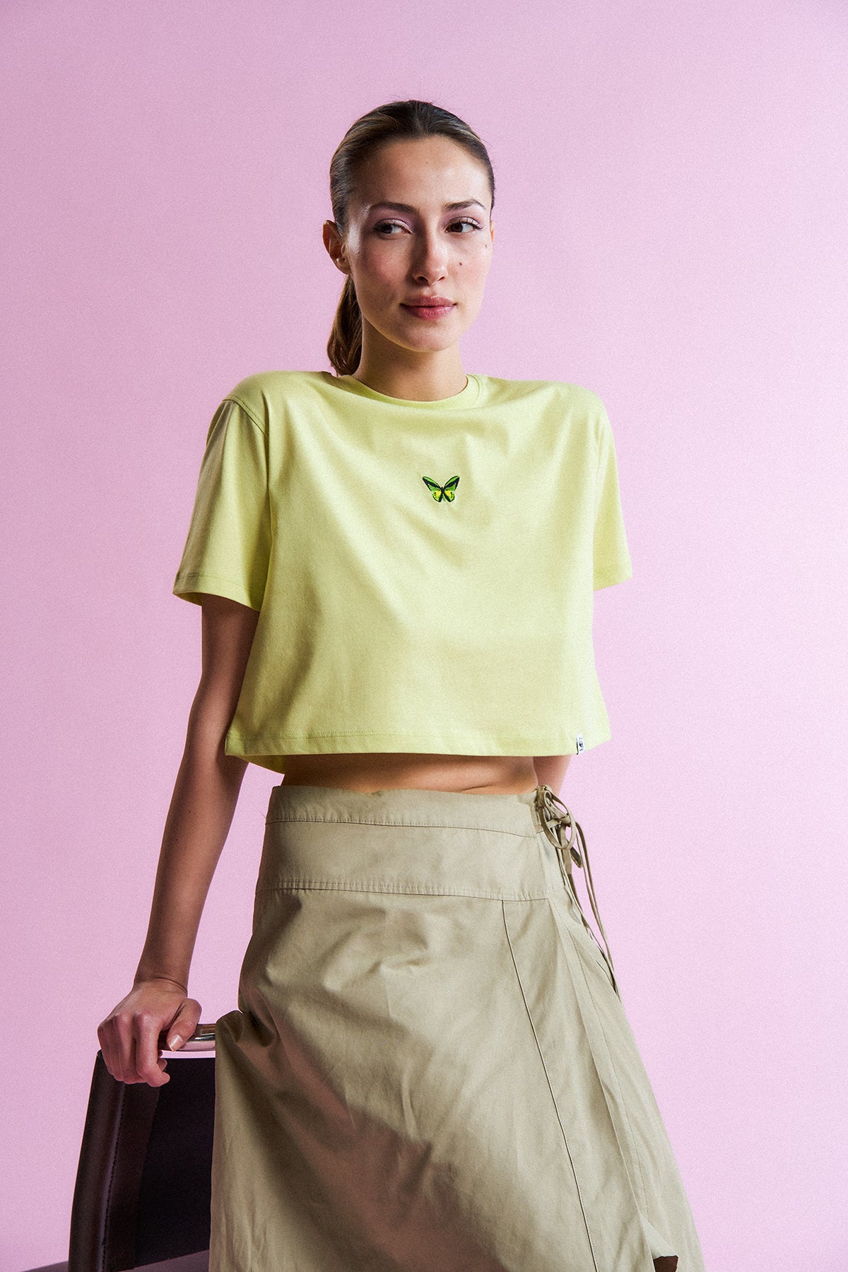 Goliath Lightweight Crop T-shirt - Açık Yeşil