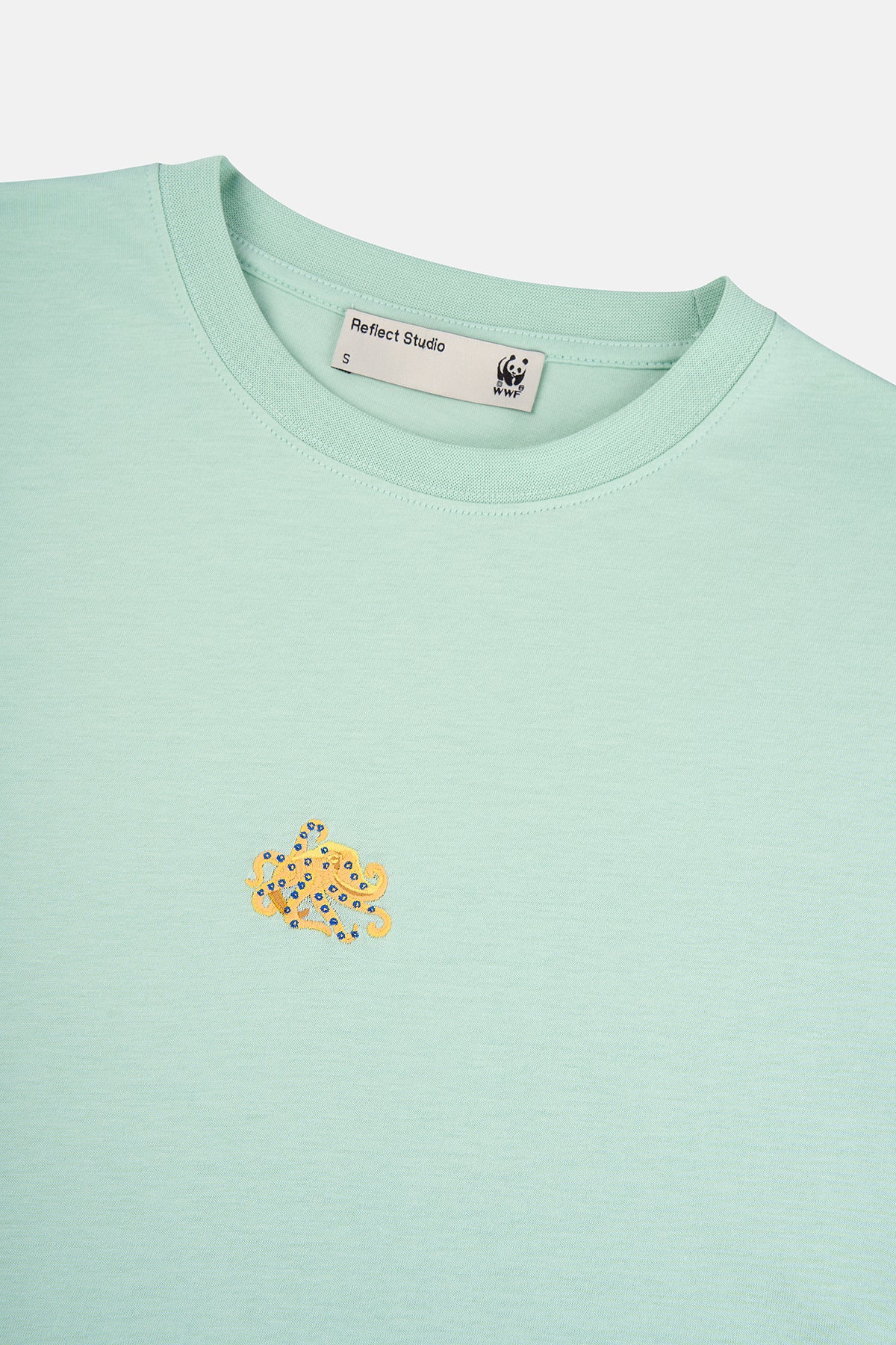 Mavi Halkalı Ahtapot Lightweight T-Shirt - Mint