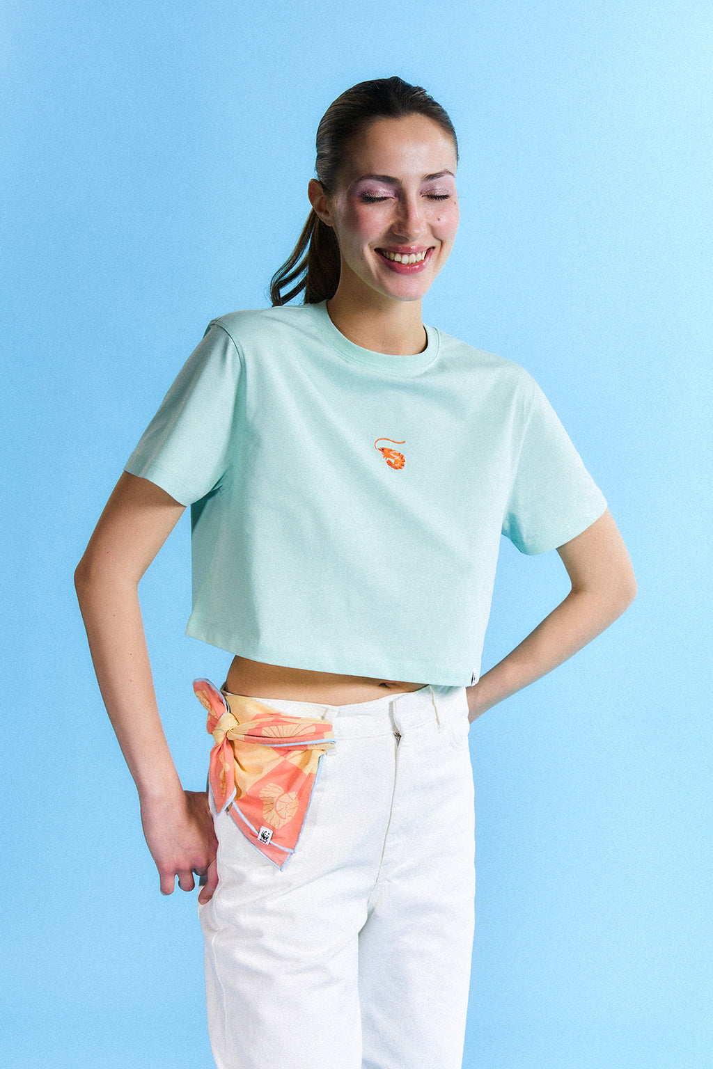 Shrimp Lightweight Crop T-Shirt - Mint