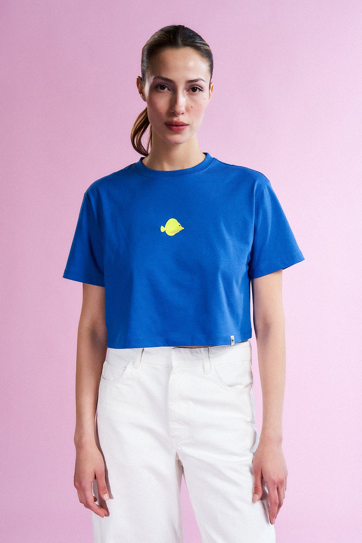Yellow Tang Lightweight Crop T-Shirt - Saks Mavi