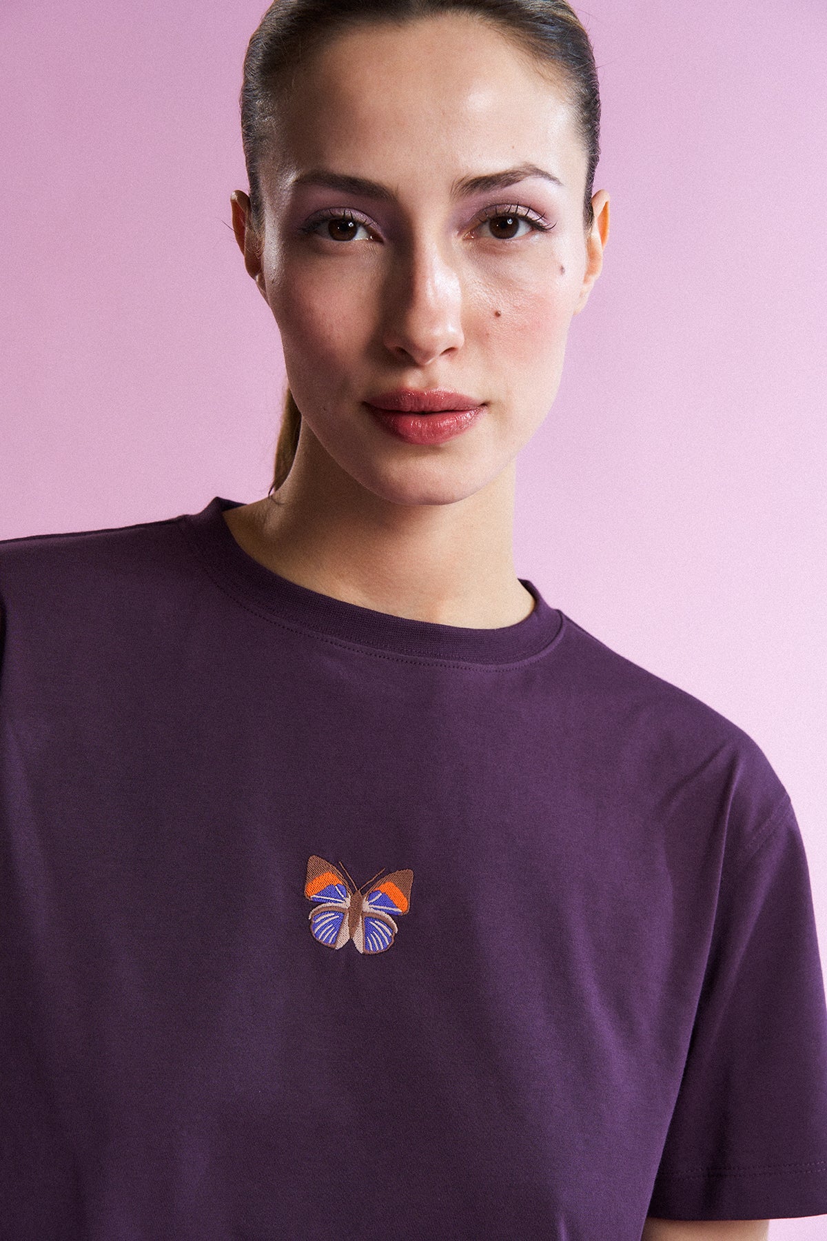 Kallima Parelekta Lightweight Crop T-Shirt - Mürdüm