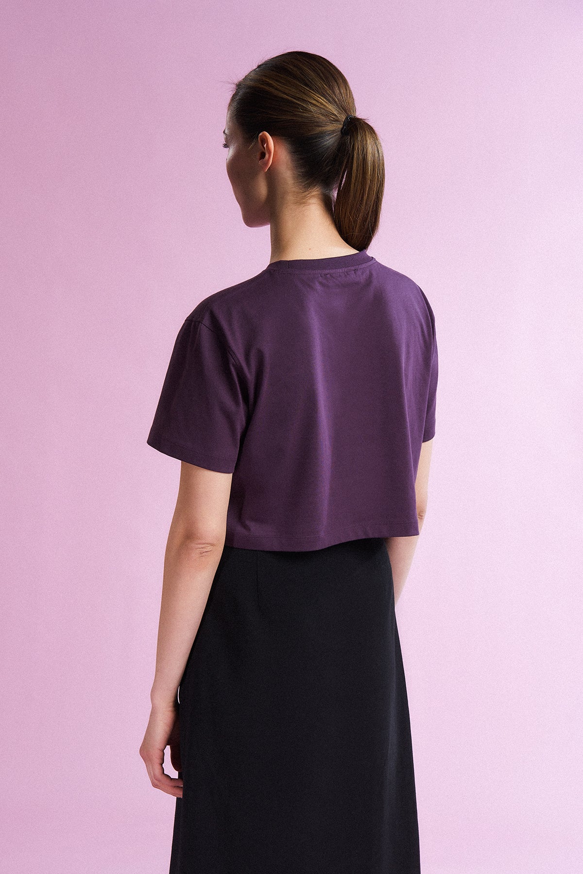 Kallima Parelekta Lightweight Crop T-Shirt - Mürdüm