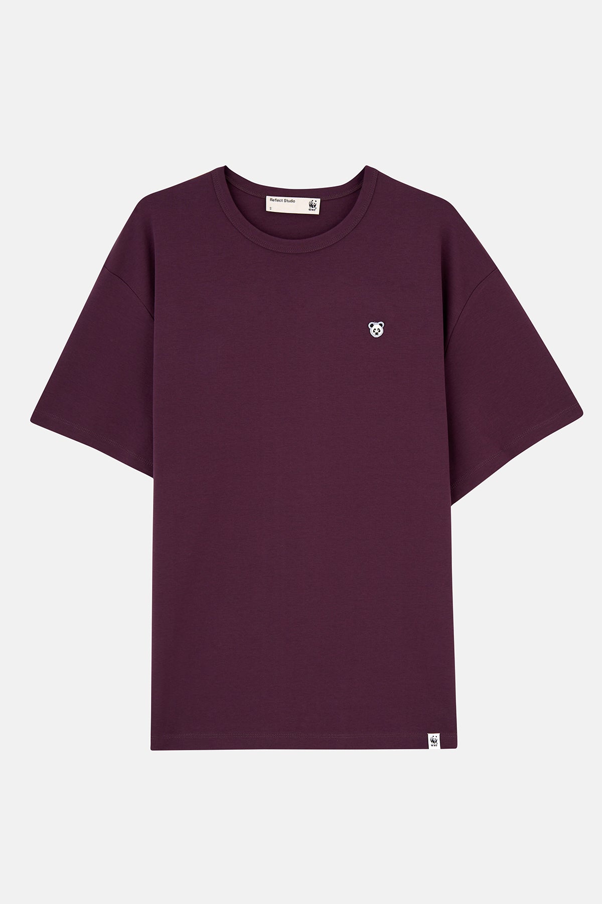 Panda Oversize Premium T-Shirt - Koyu Mor