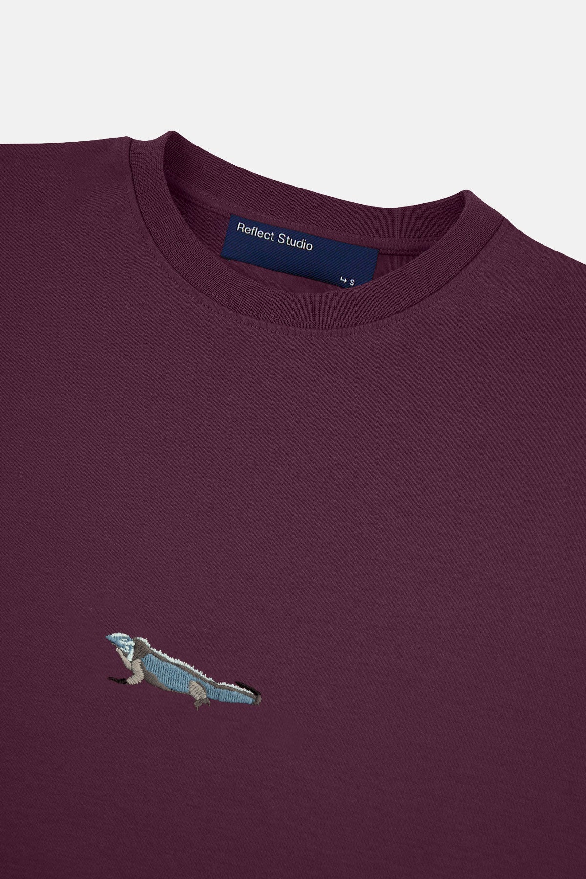 Mavi İguana Premium T-shirt - Mürdüm