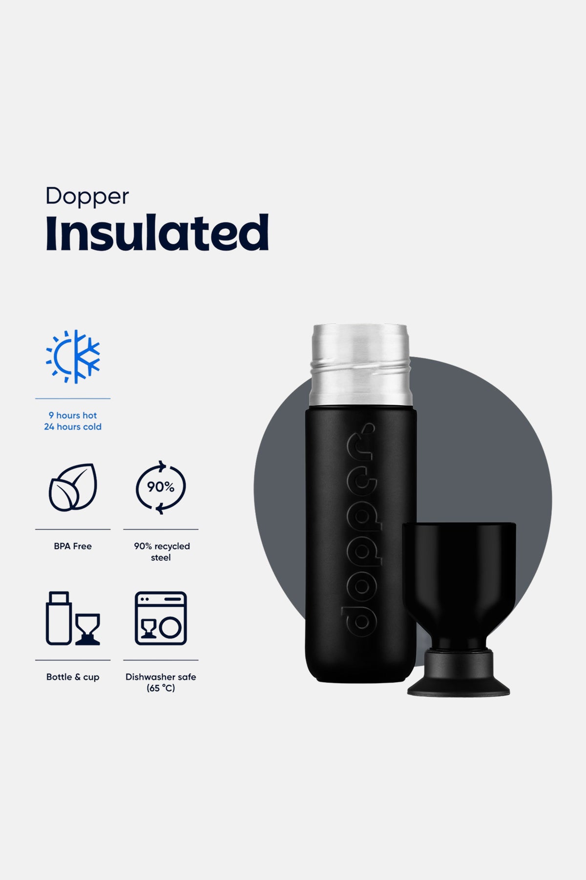 Dopper Insulated Termos Şişe 350 ml - Gece Siyahı