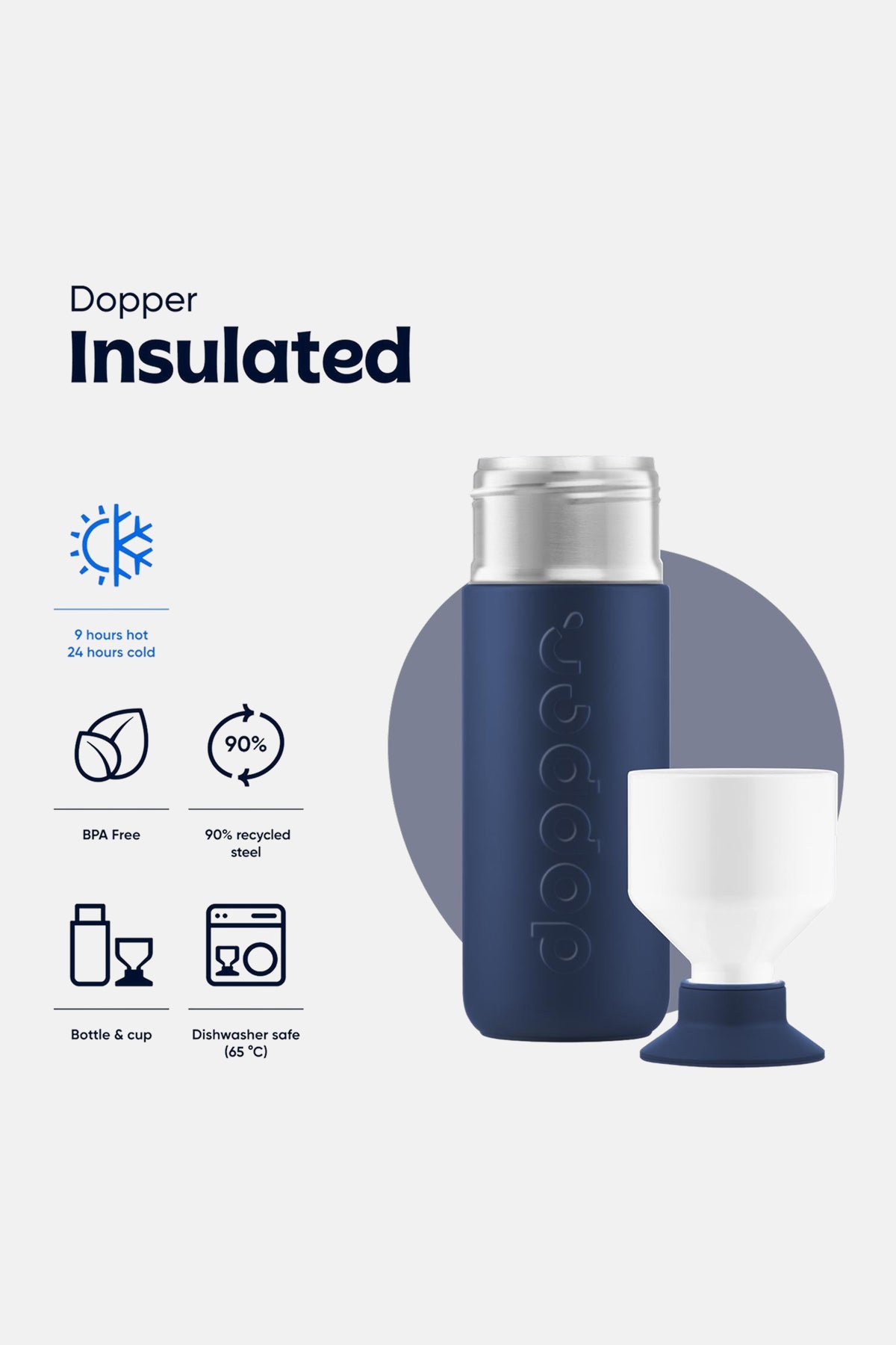 Dopper Insulated Termos Şişe 580 ml - Dalga Mavisi