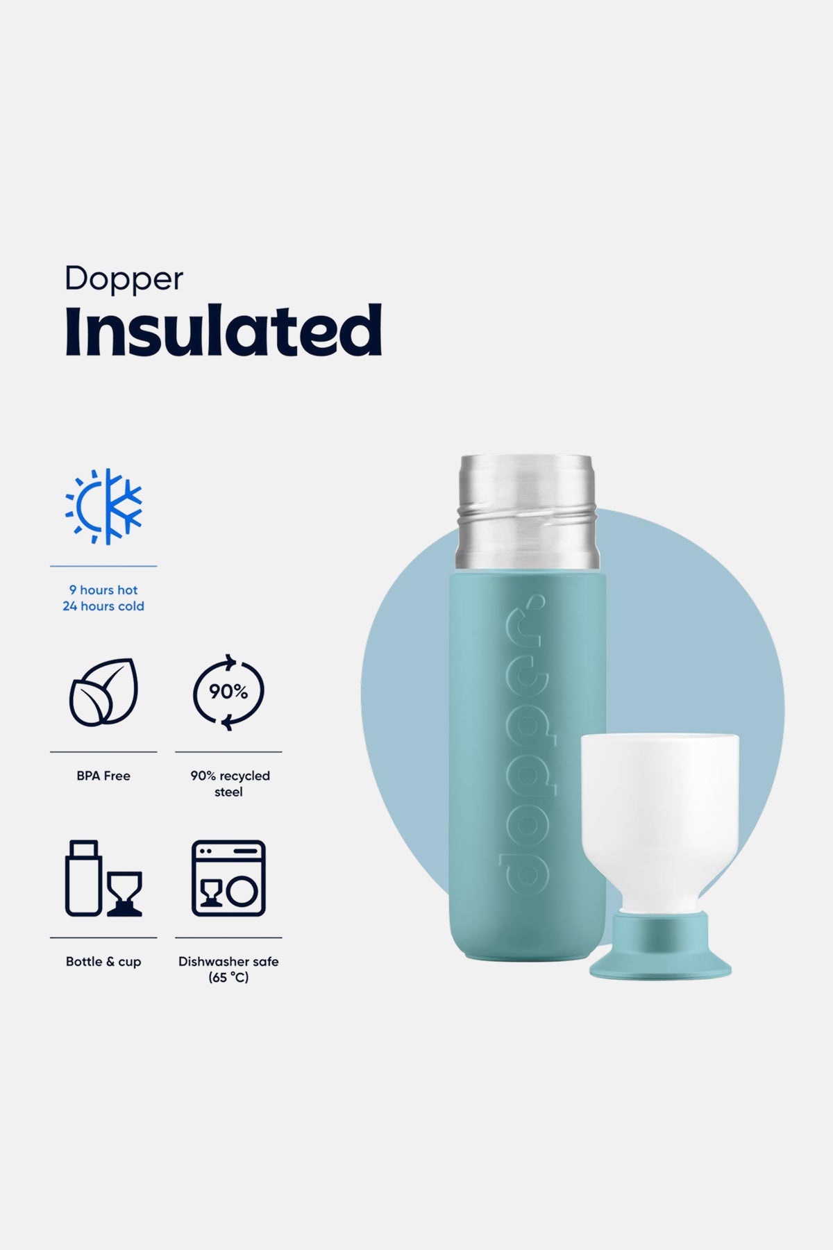 Dopper Insulated Termos Şişe 350 ml - Okyanus Mavisi
