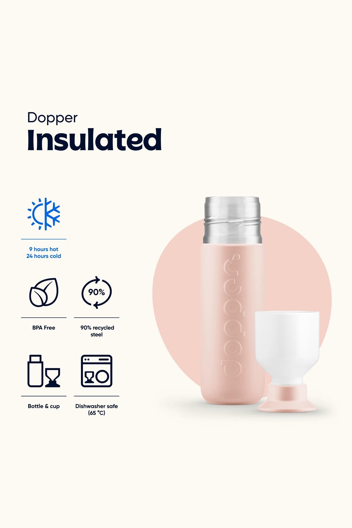 Dopper Insulated Termos Şişe 350 ml - Şeftali