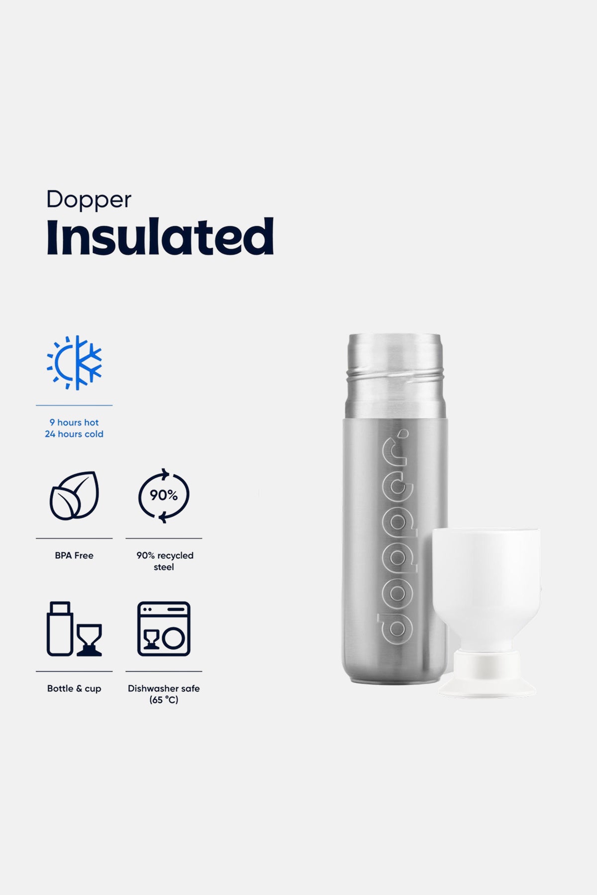 Dopper Insulated Termos Şişe 350 ml - Gümüş