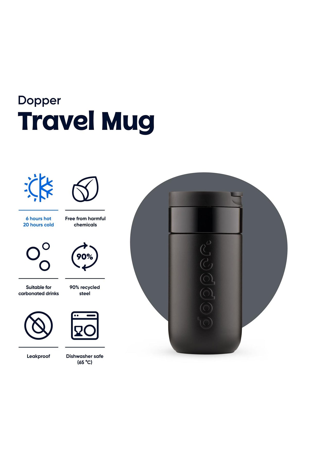 Dopper Travel Mug Termos Bardak 300 ml - Gece Siyah