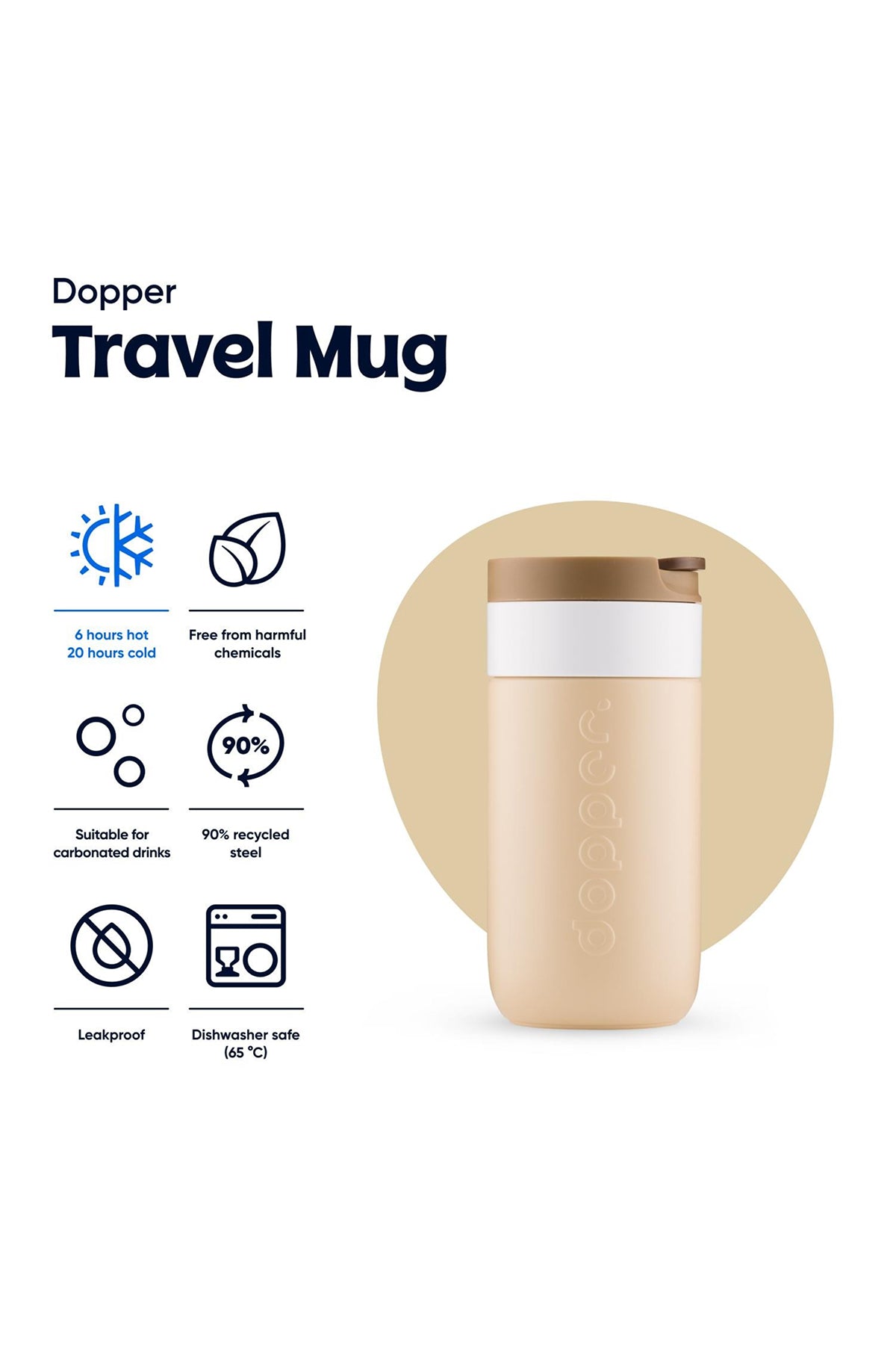 Dopper Travel Mug Termos Bardak 300 ml - Toprak Kahvesi