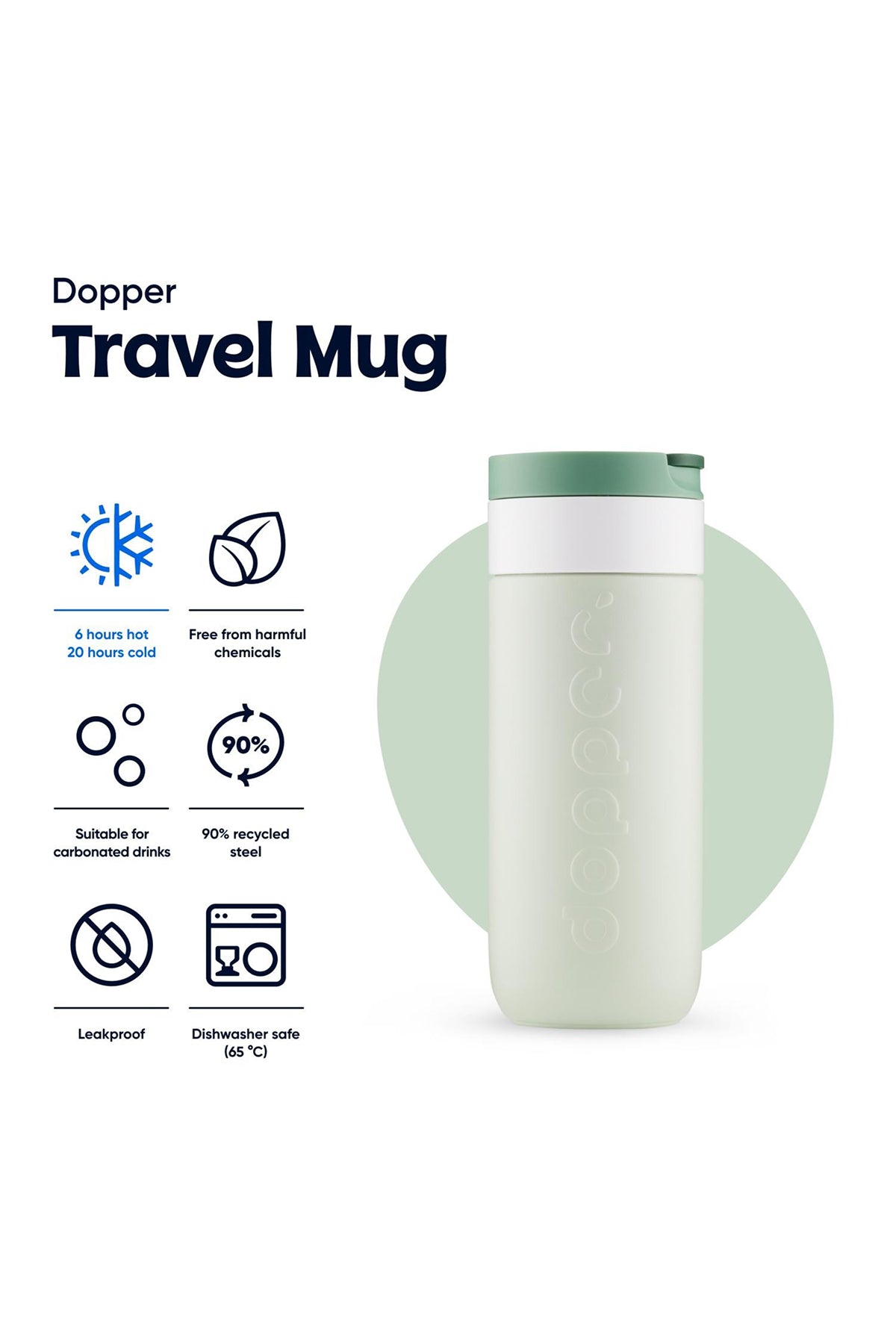 Dopper Travel Mug Termos Bardak 400 ml - Orman Yeşili