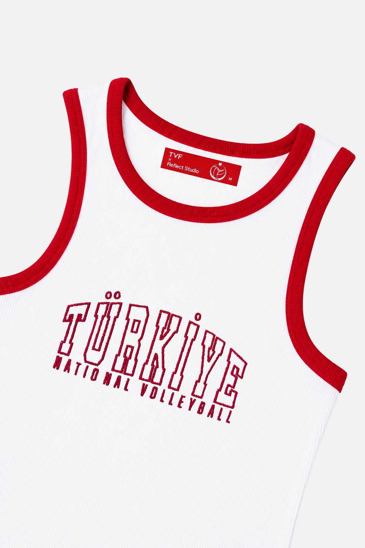 Türkiye Milli Voleybol Takımı Halter Yaka Ribana Crop Top - Beyaz