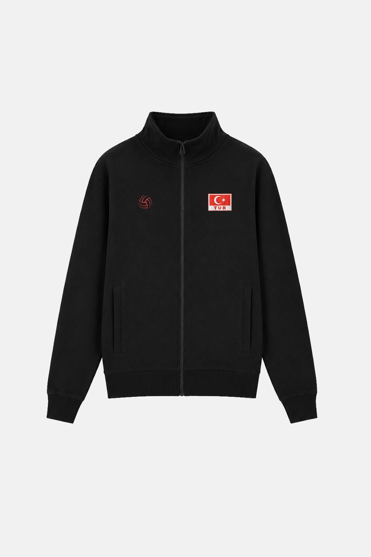 Türkiye Milli Voleybol Takımı Fermuarlı Premium Sweatshirt - Siyah