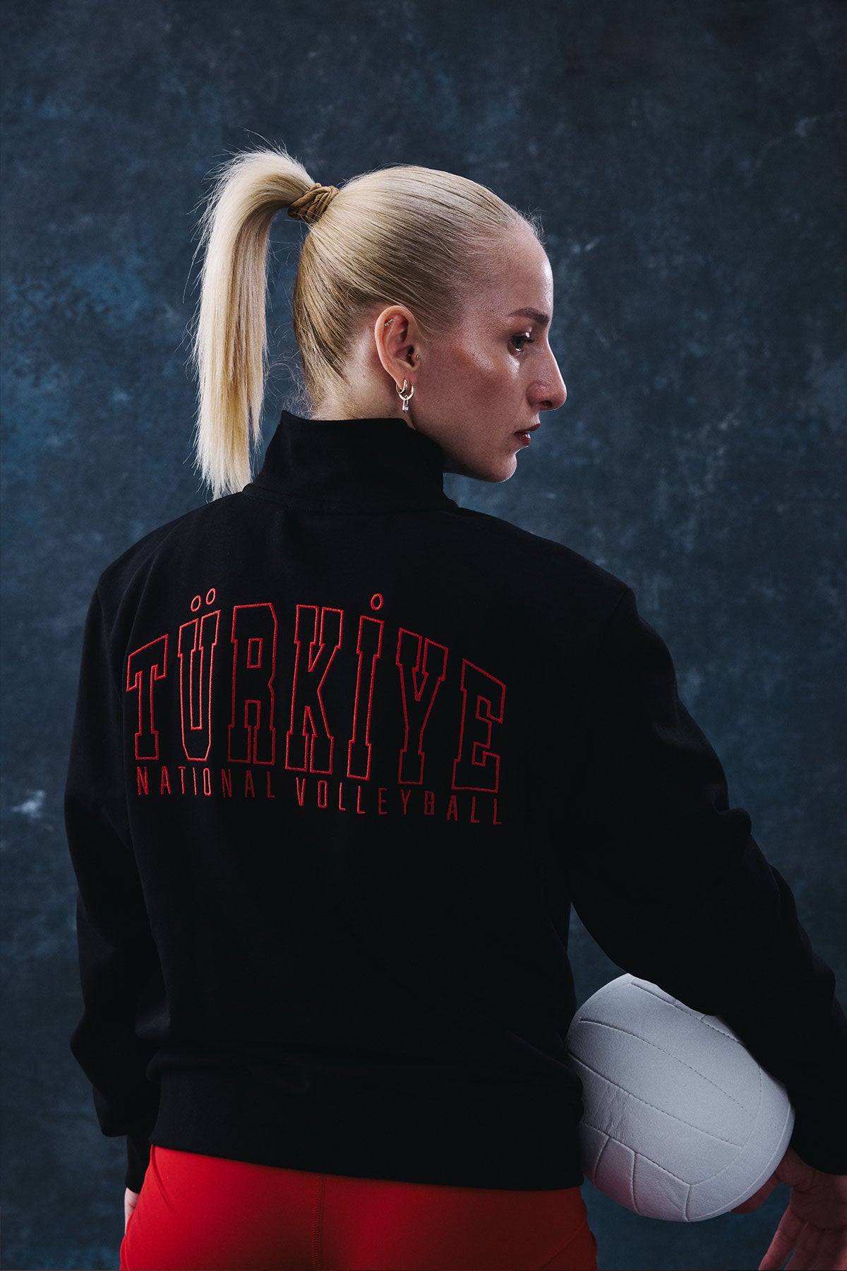 Türkiye Milli Voleybol Takımı Fermuarlı Premium Sweatshirt - Siyah