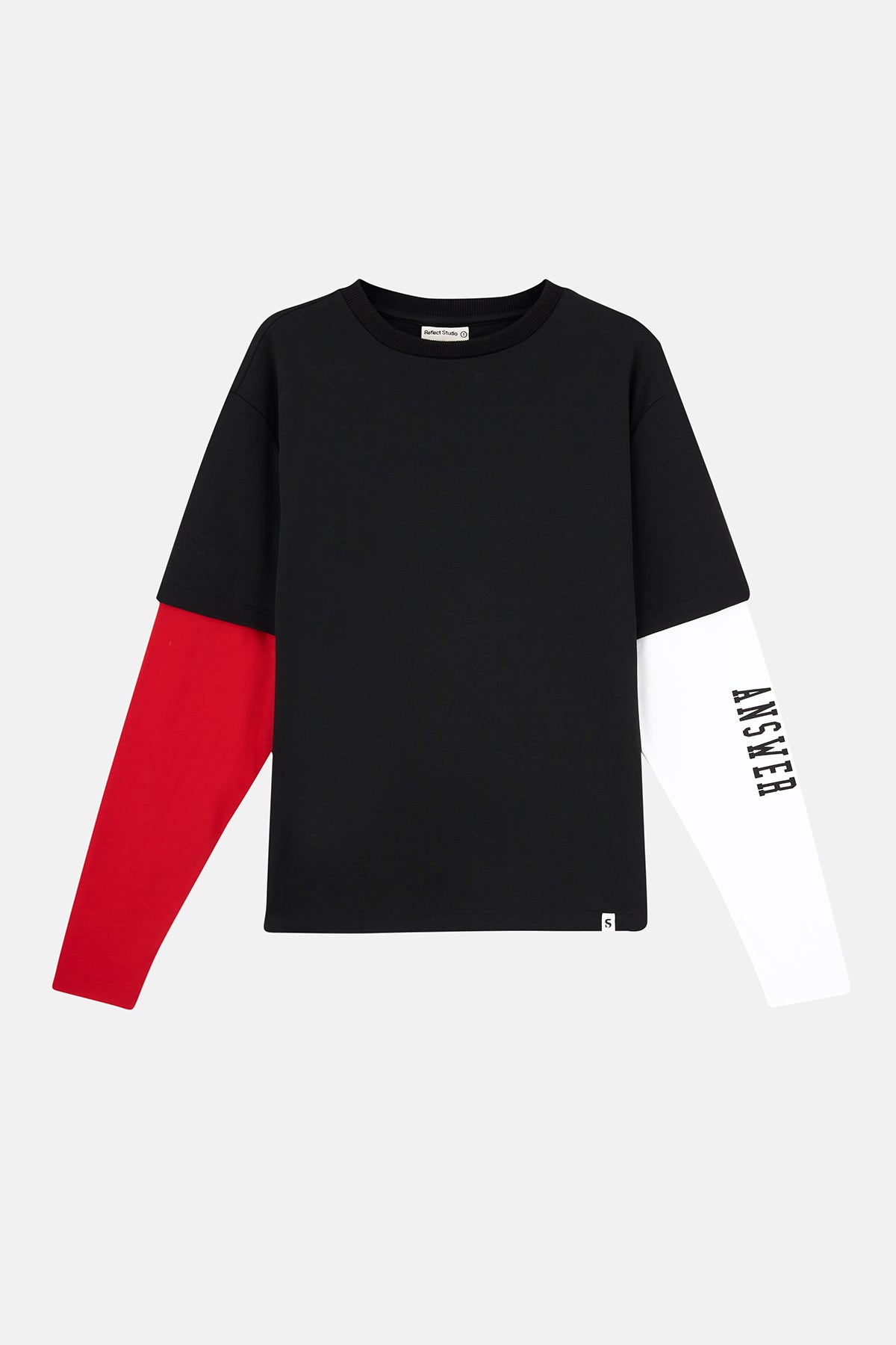 The Answer Double Sleeve T-Shirt - Siyah