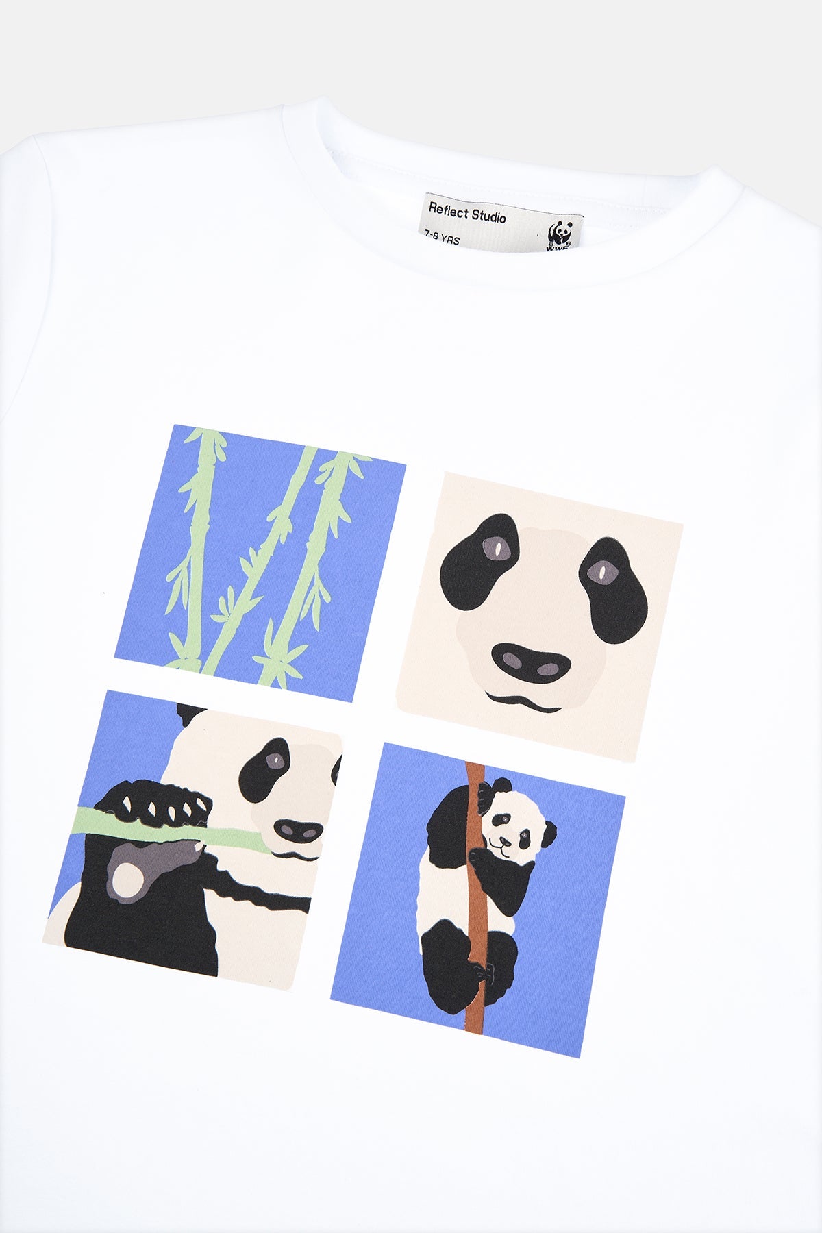 Panda Premium Çocuk Uzun Kollu T-Shirt - Beyaz