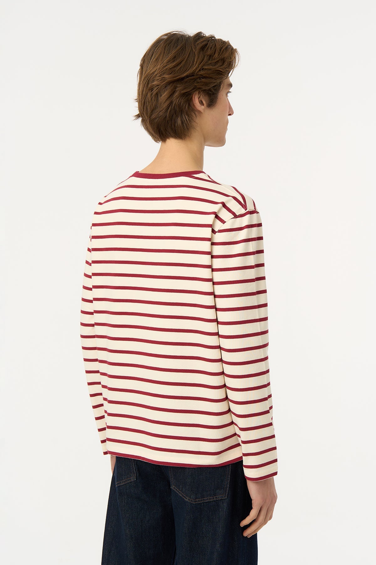 Panda Premium Uzunkollu T-shirt - Kırmızı / Ekru