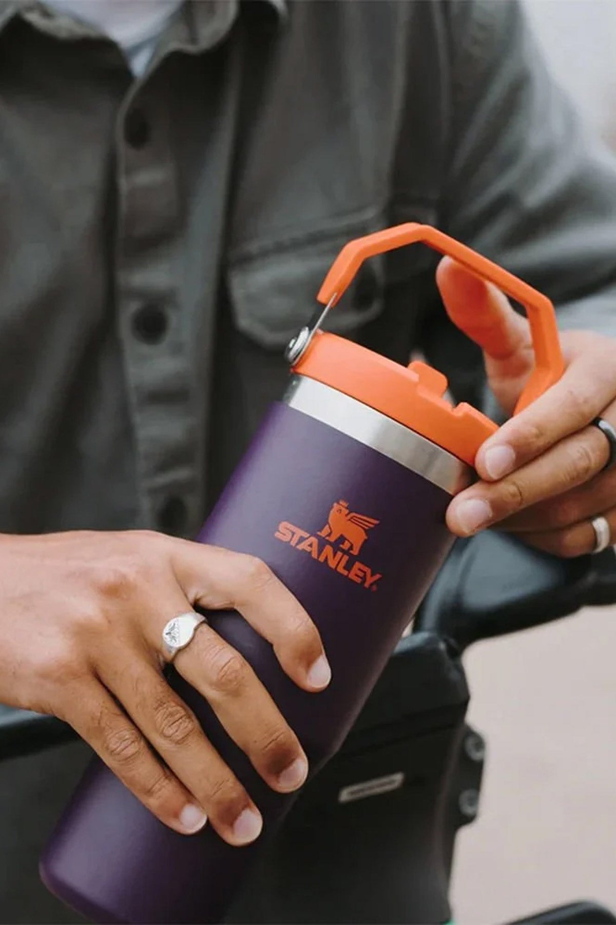 Stanley The IceFlow Flip Straw Pipetli TermosBardak 0,89 LT - Mor