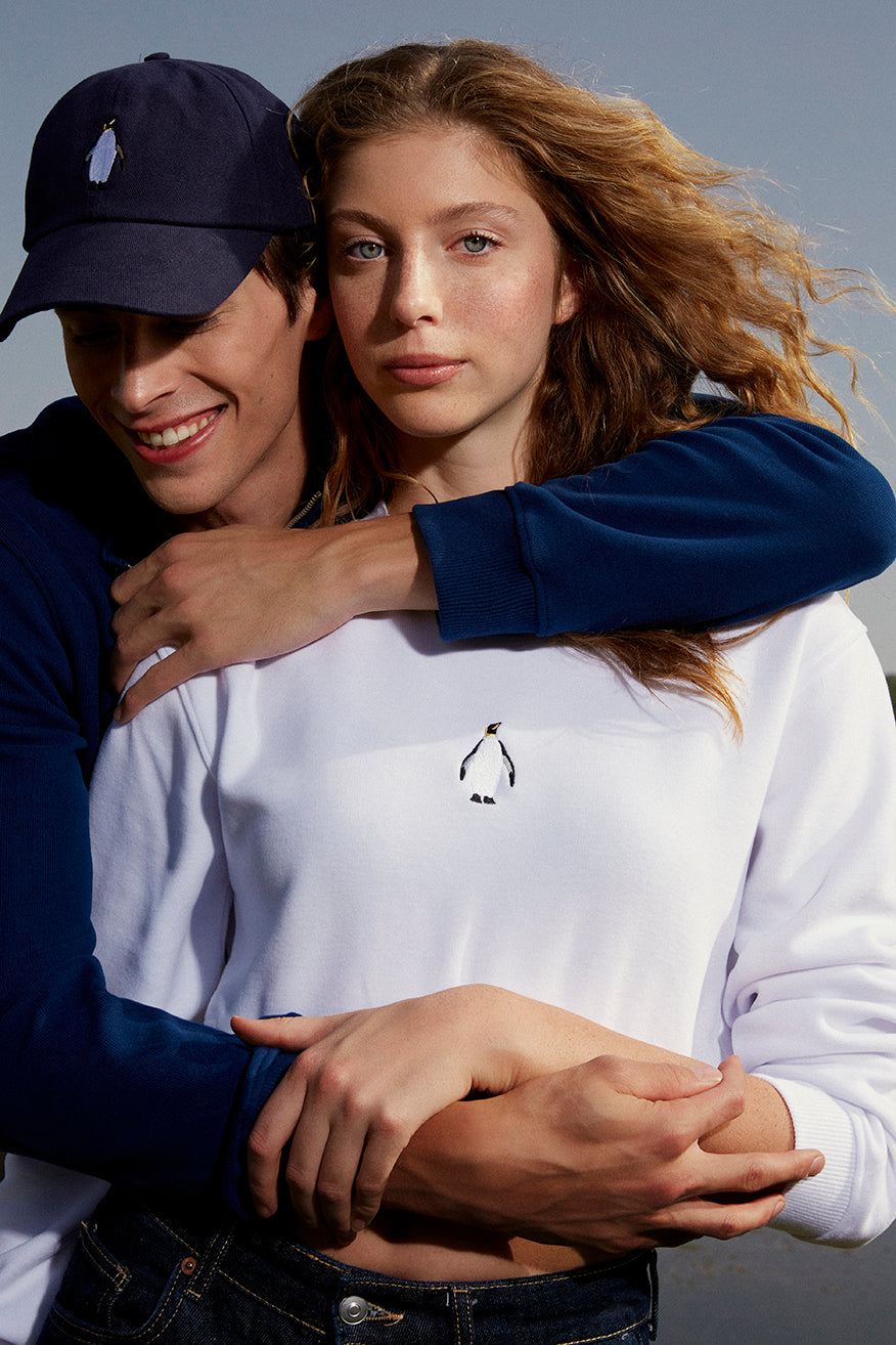 İmparator Penguen SuperSoft Crop Sweatshirt - Beyaz