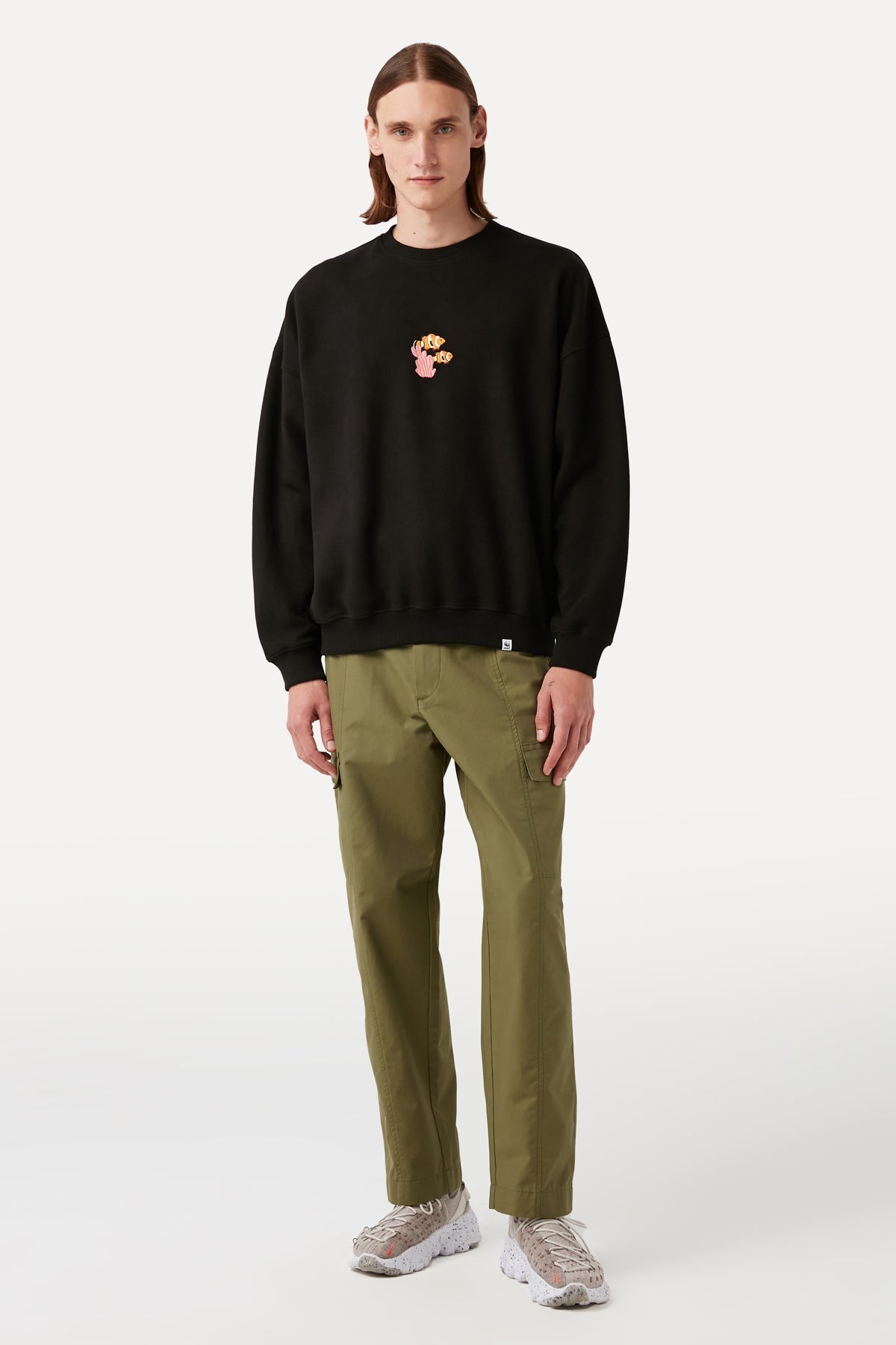 Palyaço Balığı Oversize SuperSoft Sweatshirt - Siyah