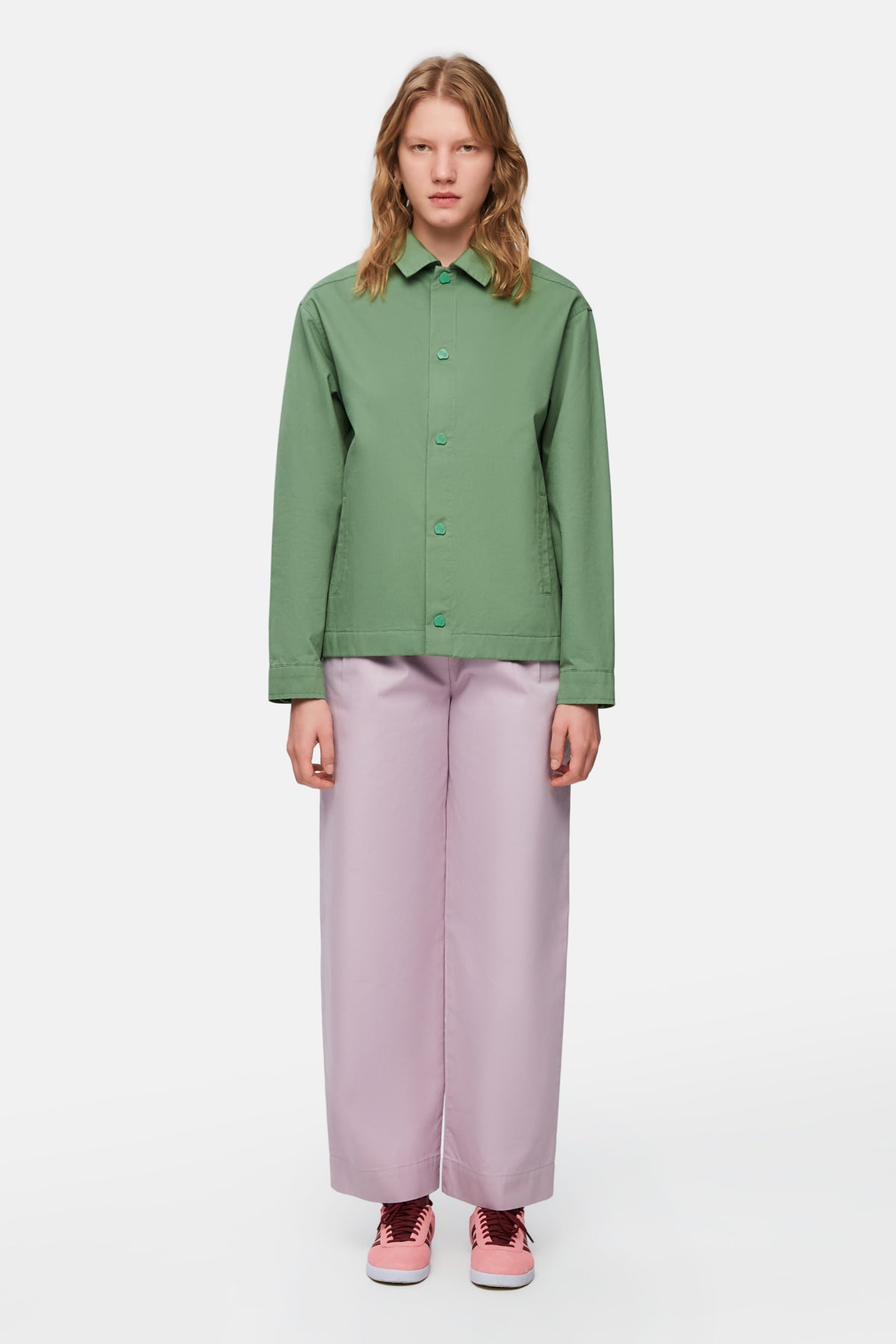 Logo Tag Long Sleeve Light Jacket - Safari Green