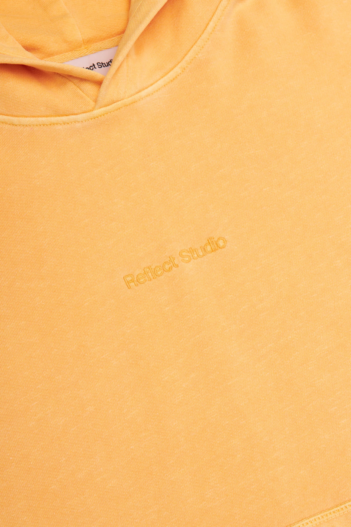 Logo Embroidered Washed Oversize Hoodie - Orange