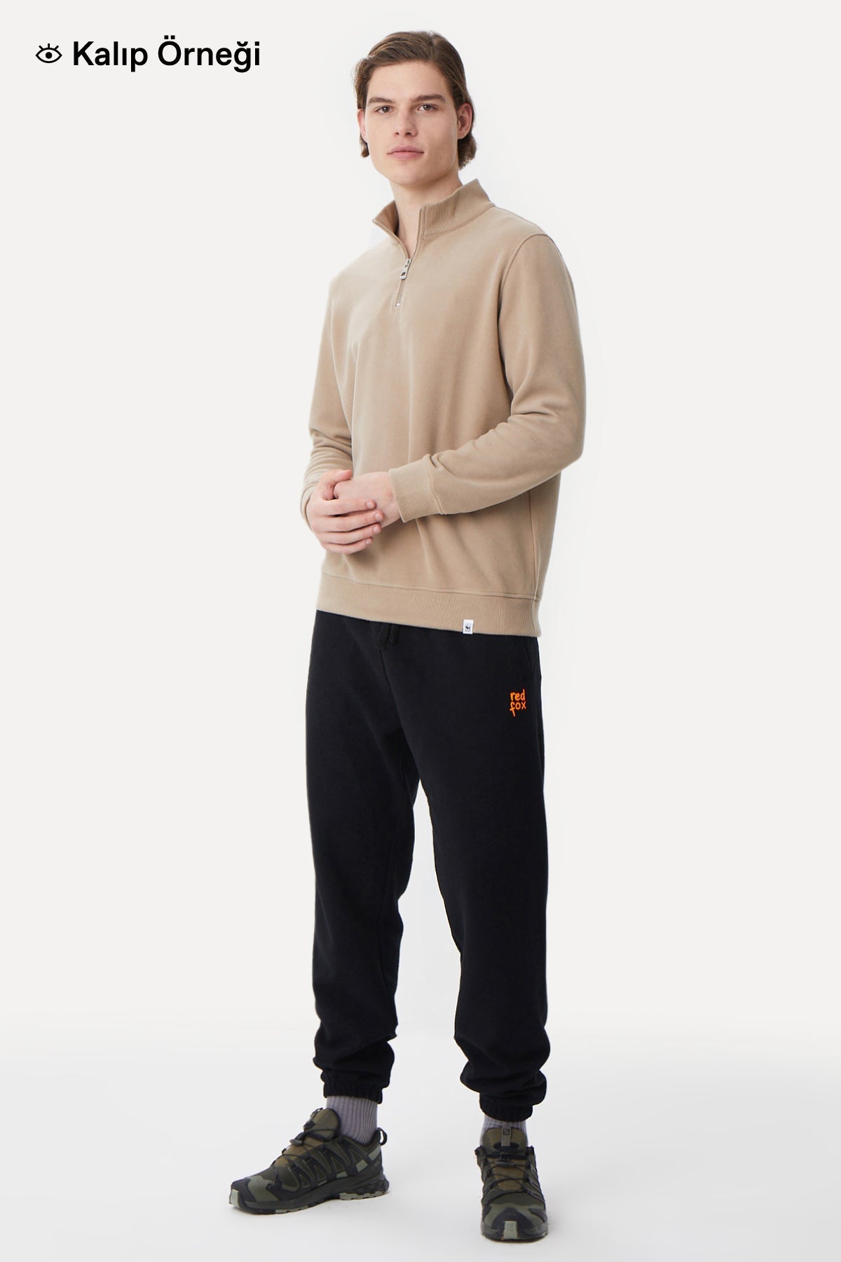 Cin Baykuşu SuperSoft Quarter-Zip Sweatshirt - Kahverengi