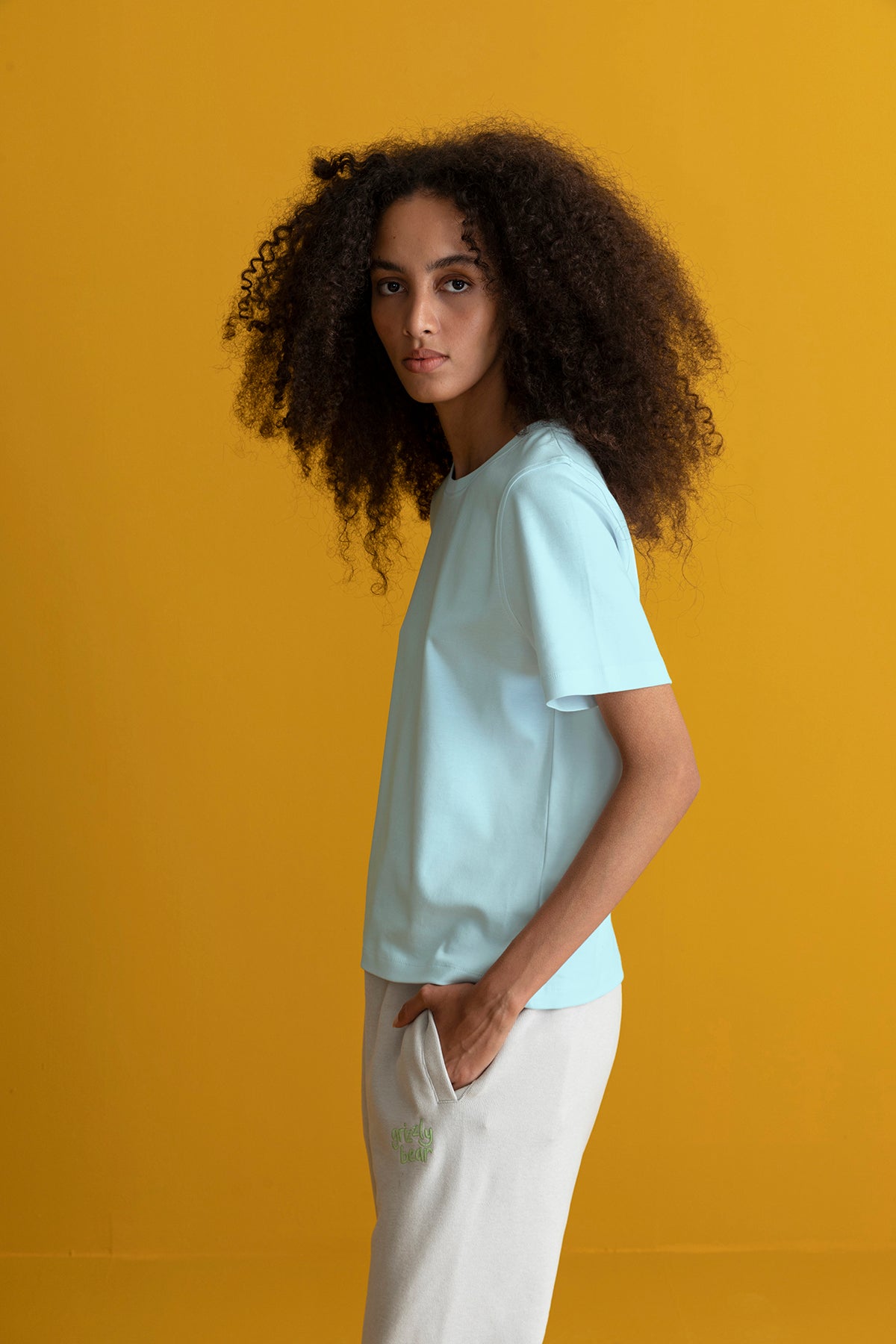 Basic Lightweight Kadın T-Shirt - Açık Mavi