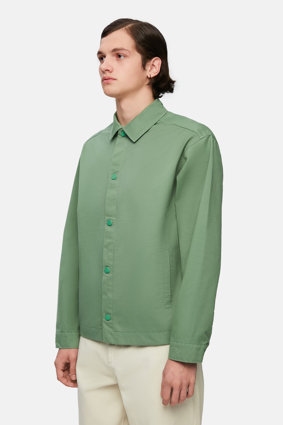 Logo Tag Long Sleeve Light Jacket - Safari Green
