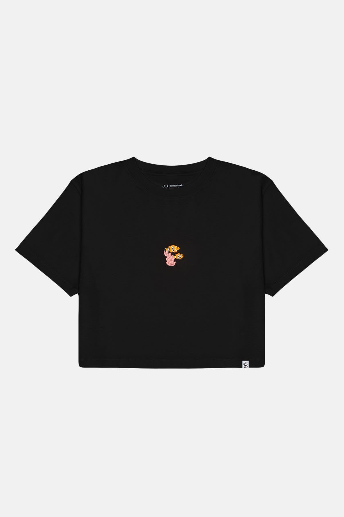Palyaço Balığı Lightweight Crop T-Shirt - Siyah