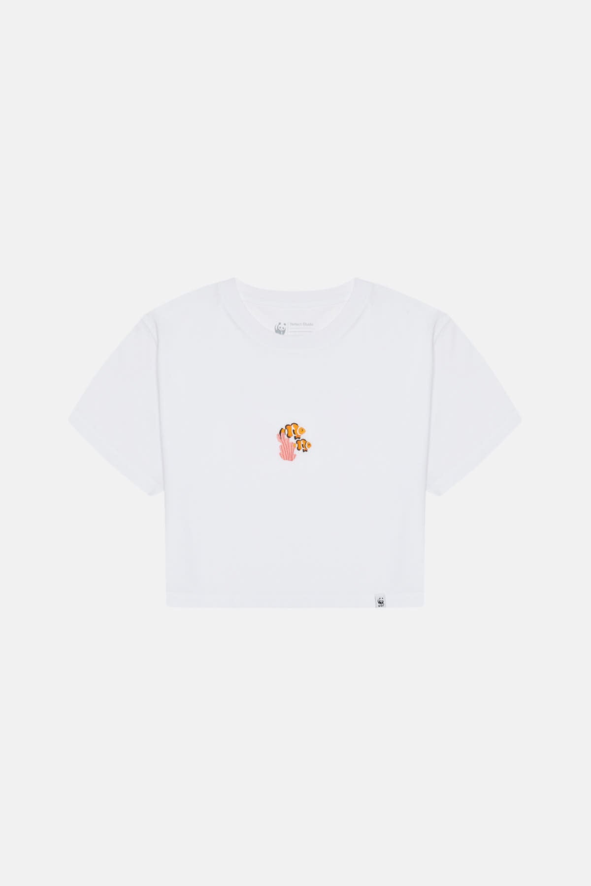 Palyaço Balığı Lightweight Crop T-Shirt - Beyaz