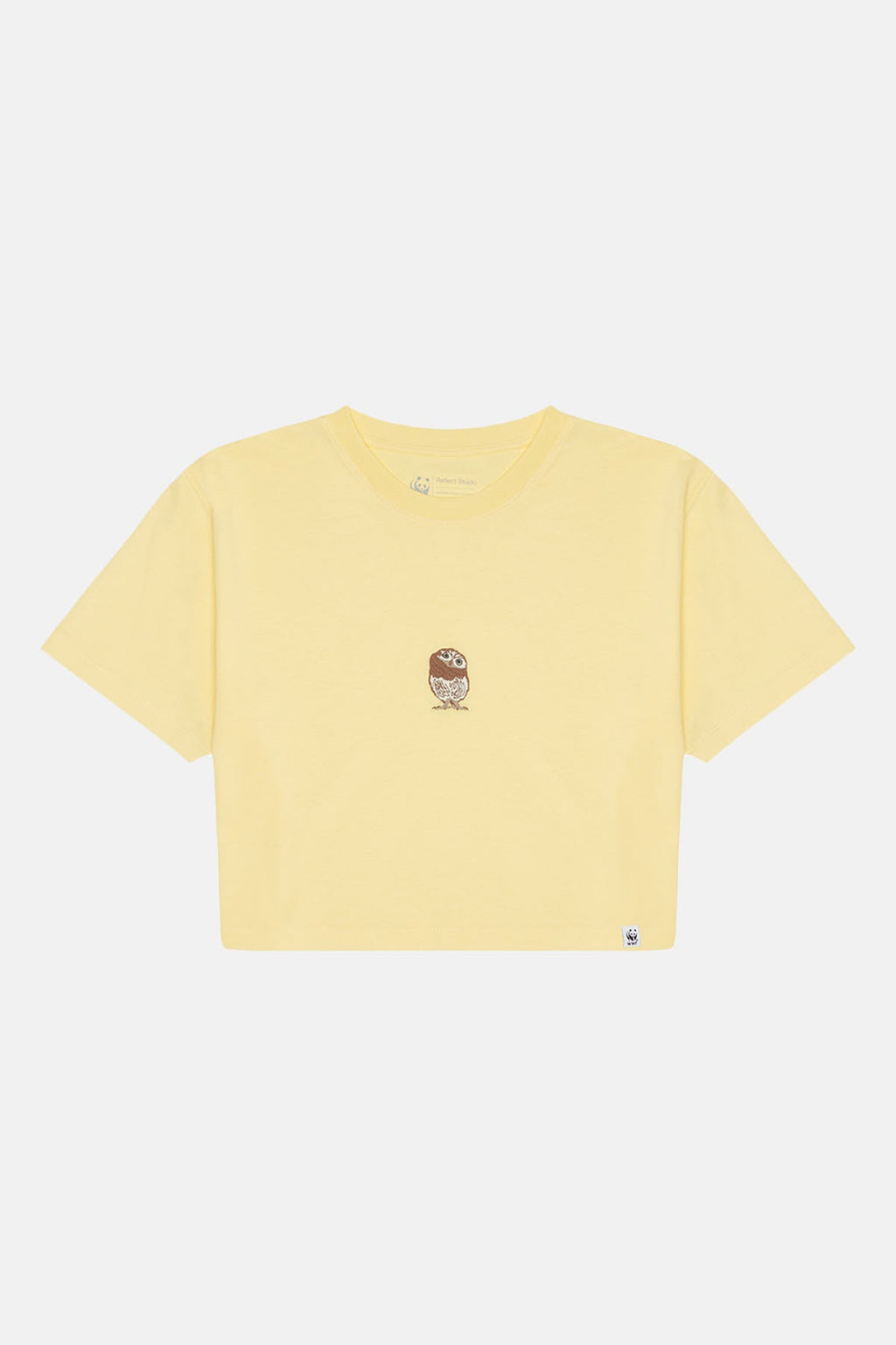 Cin Baykuşu Lightweight Crop T-Shirt - Açık Sarı