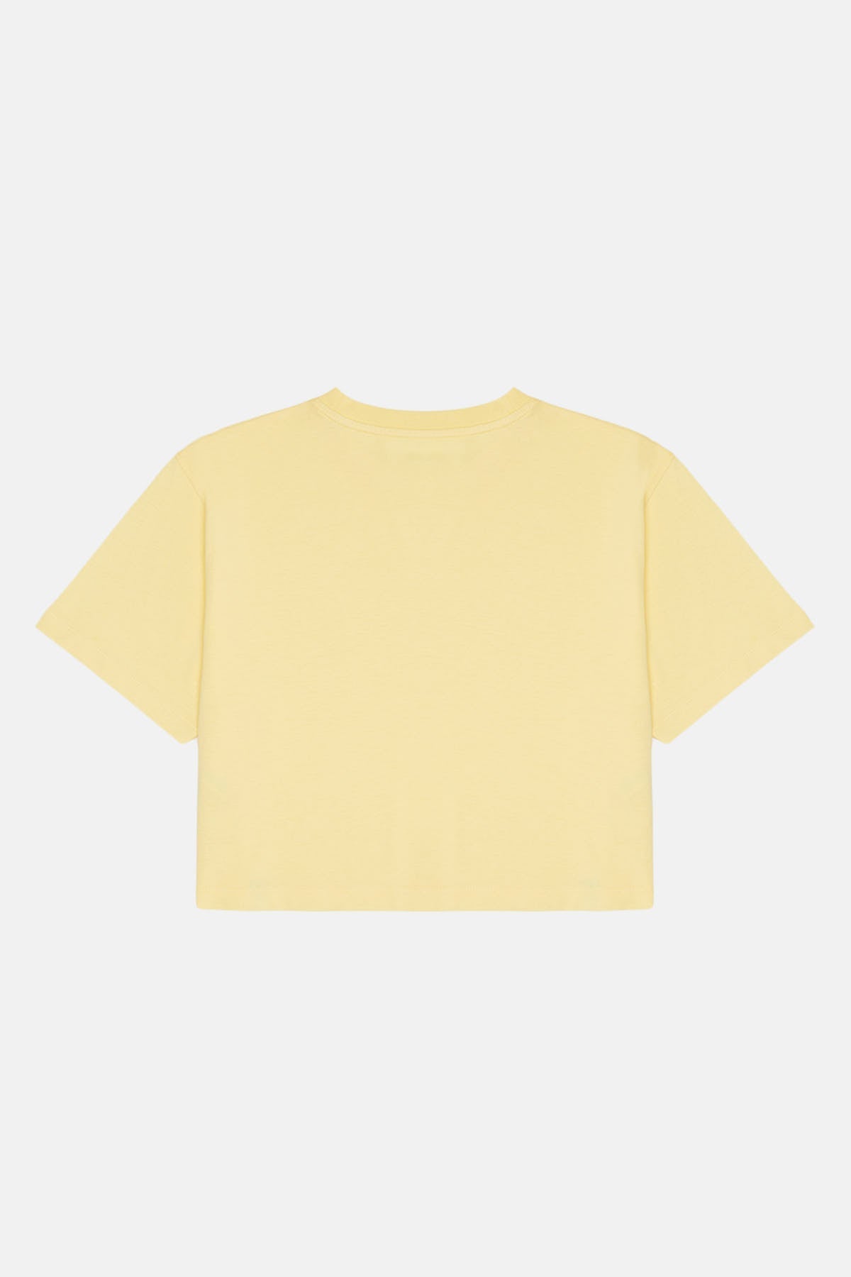 Cin Baykuşu Lightweight Crop T-Shirt - Açık Sarı