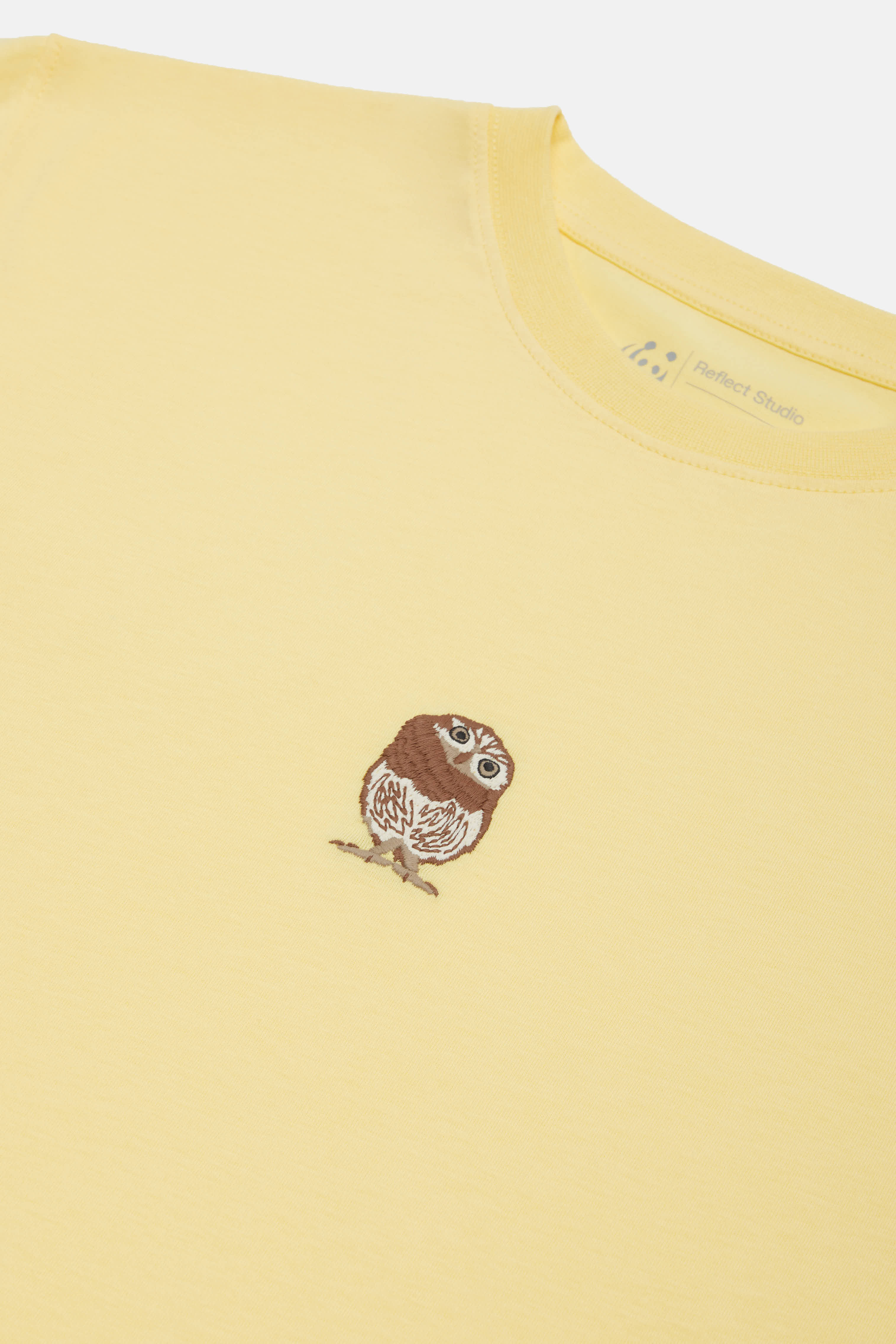Cin Baykuşu Lightweight Crop T-Shirt - Açık Sarı