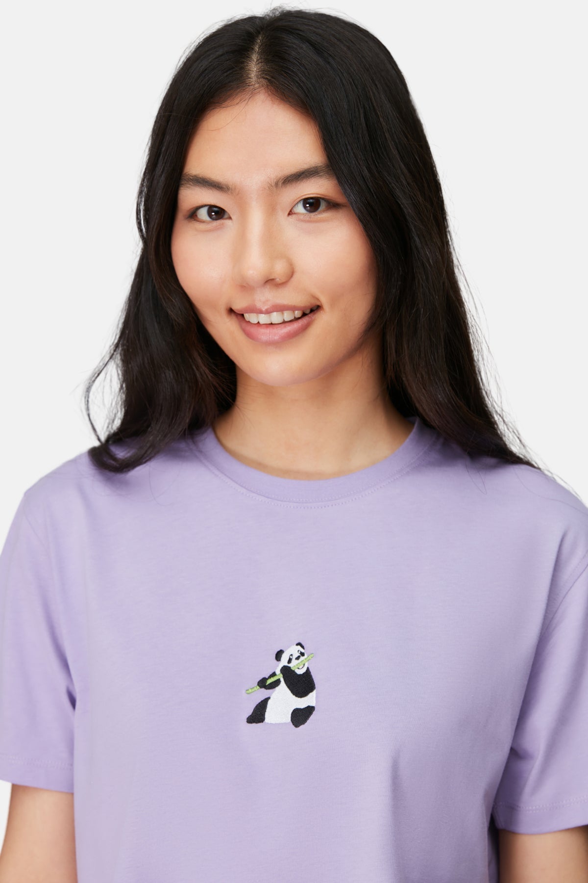 Giant Panda Light-Weight Crop T-Shirt  - Lila