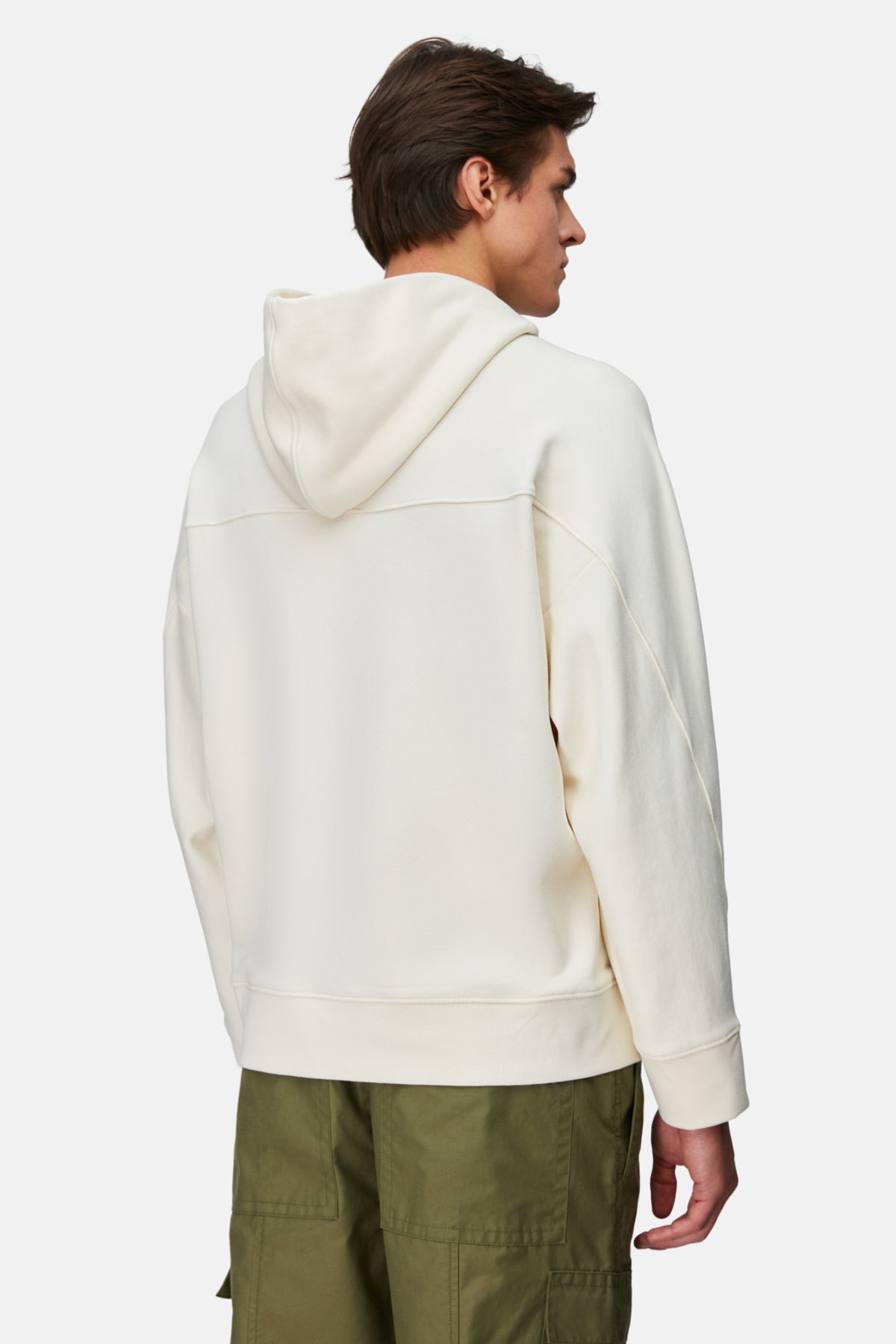 Logo Tag Relaxed Fit Hoodie - Bone White