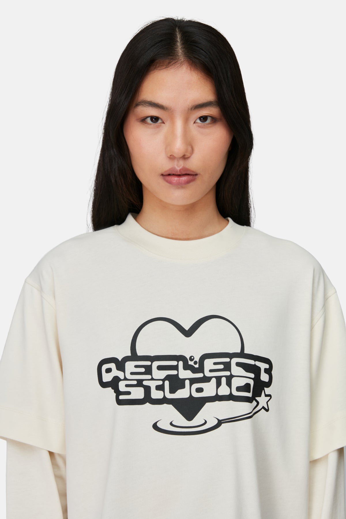 Logo Double Sleeve T-shirt - Bone White