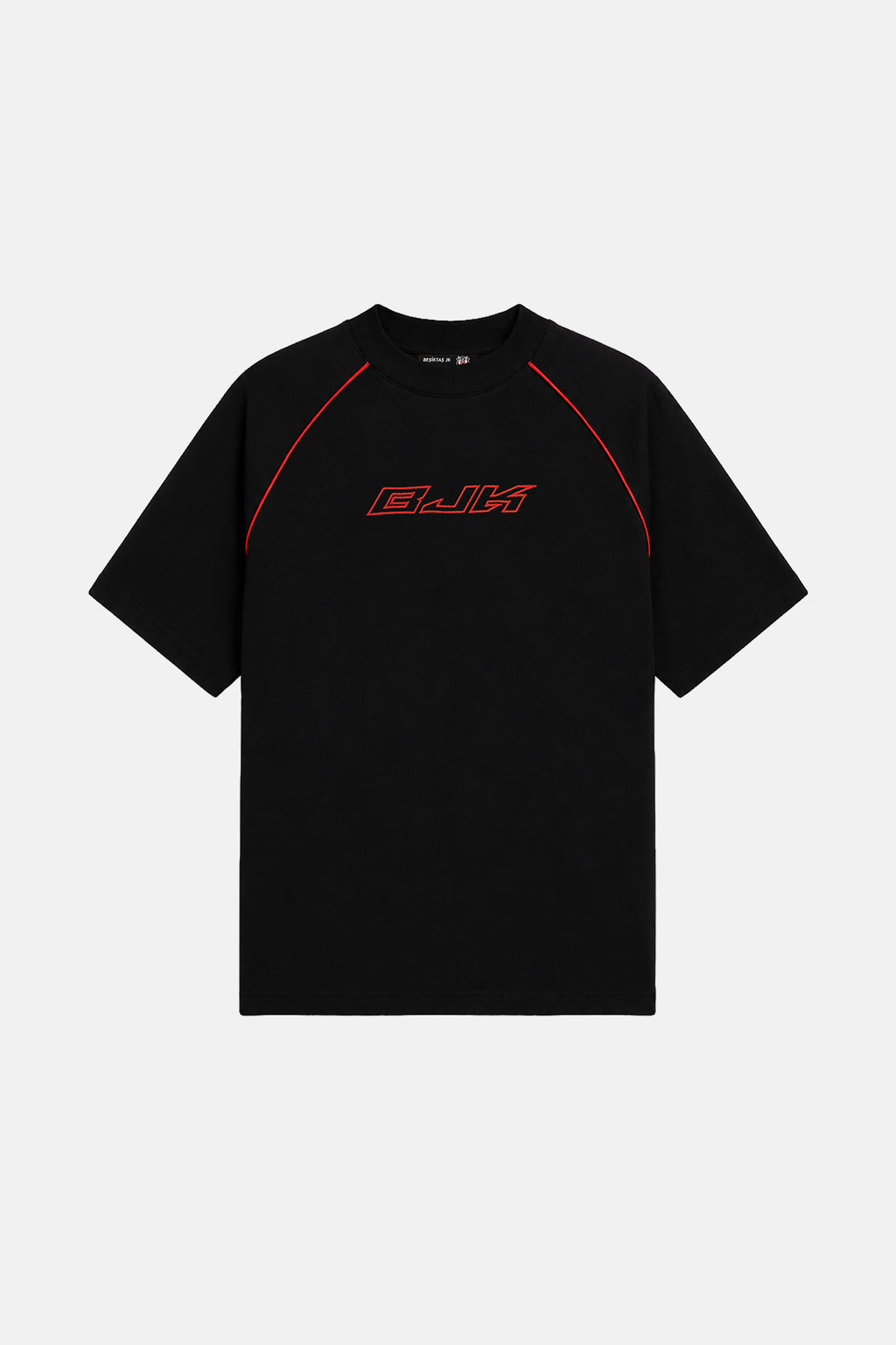 BJK Kırmızı Detaylı T-shirt - Siyah