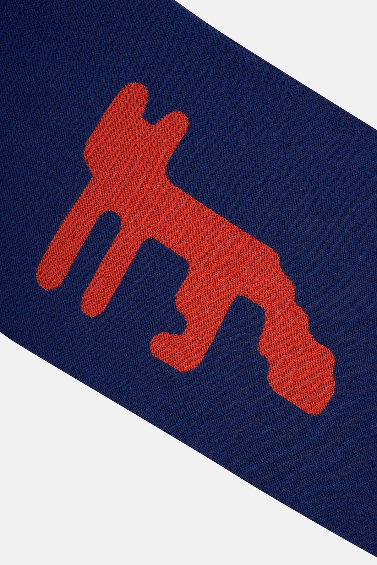 Kızıl Tilki Jakarlı Düz Örgü Atkı - Lacivert