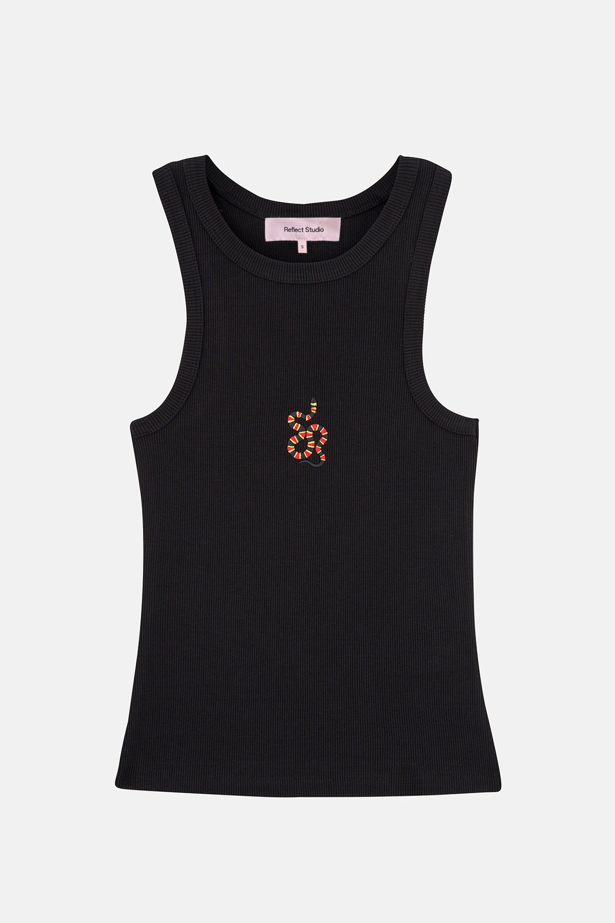 Mercan Yılanı Ribana Halter Yaka  Atlet - Siyah